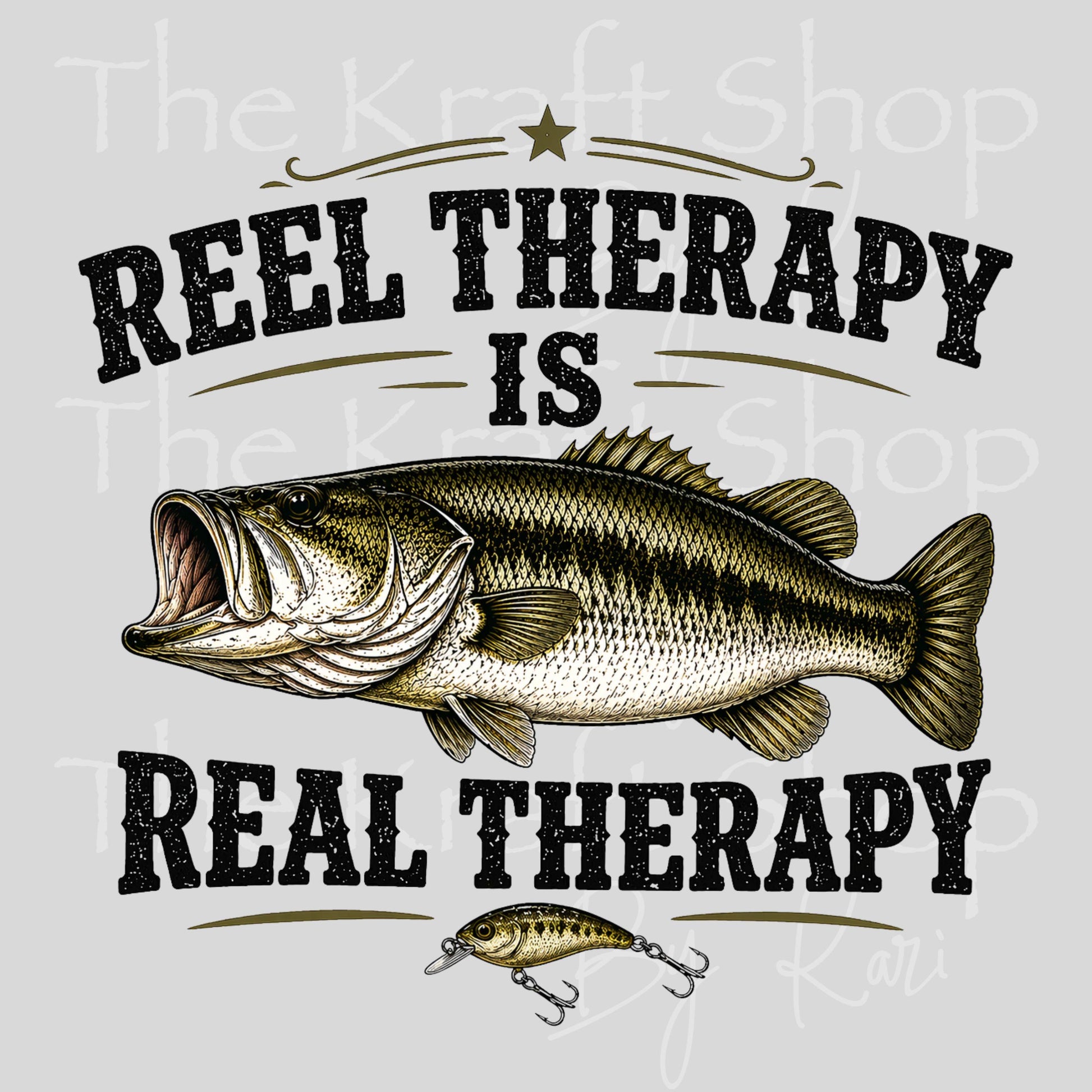 UV DTF Reel Therapy is Real Therapy sarcastic humor decal, tumbler decal, permanent sticker. #4685
