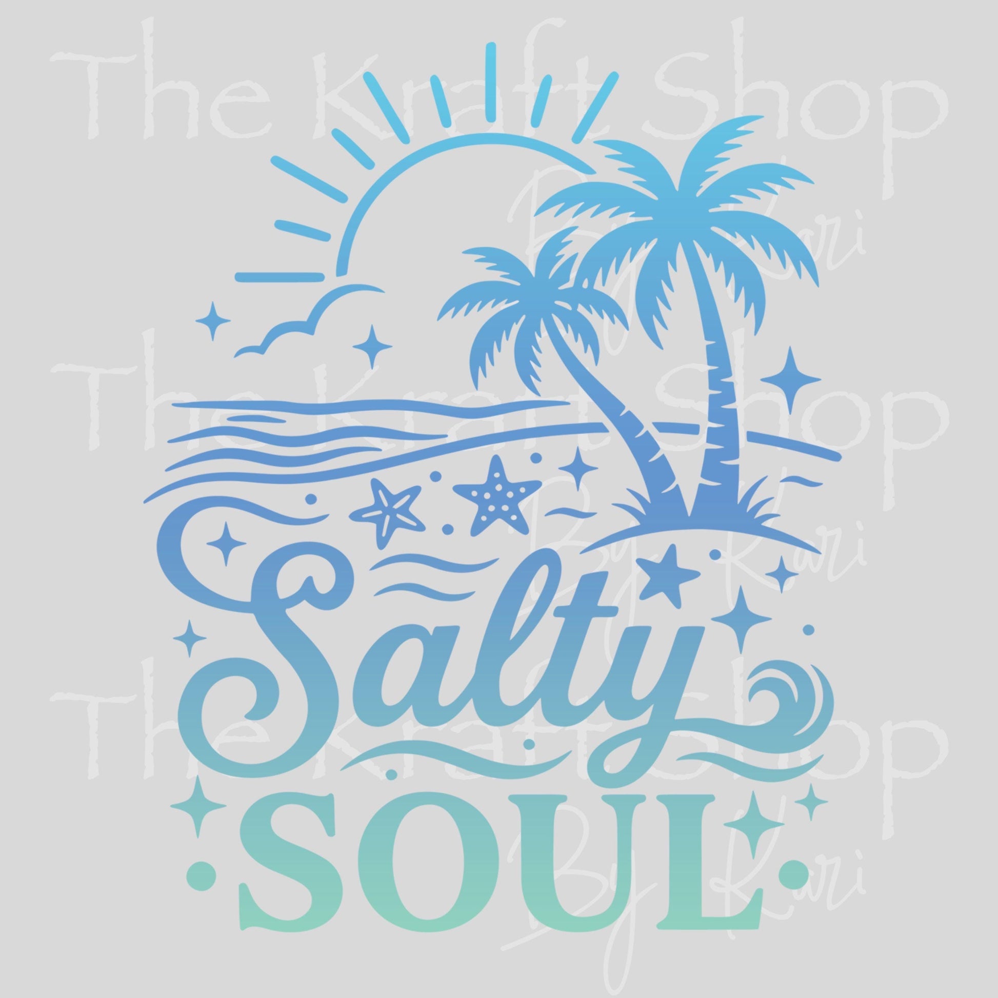 UV DTF Salty Soul Beach humor decal, tumbler decal, permanent sticker. #4693