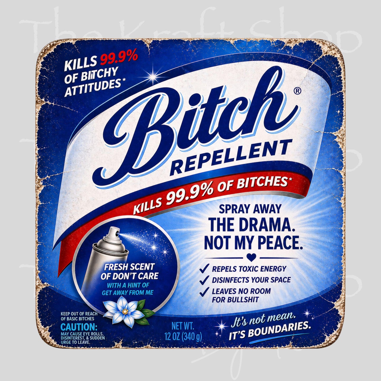 UV DTF Twatwaffle repellent, bitch repellent, douche canoe or fucknugget spray labels sarcastic humor decal #4698