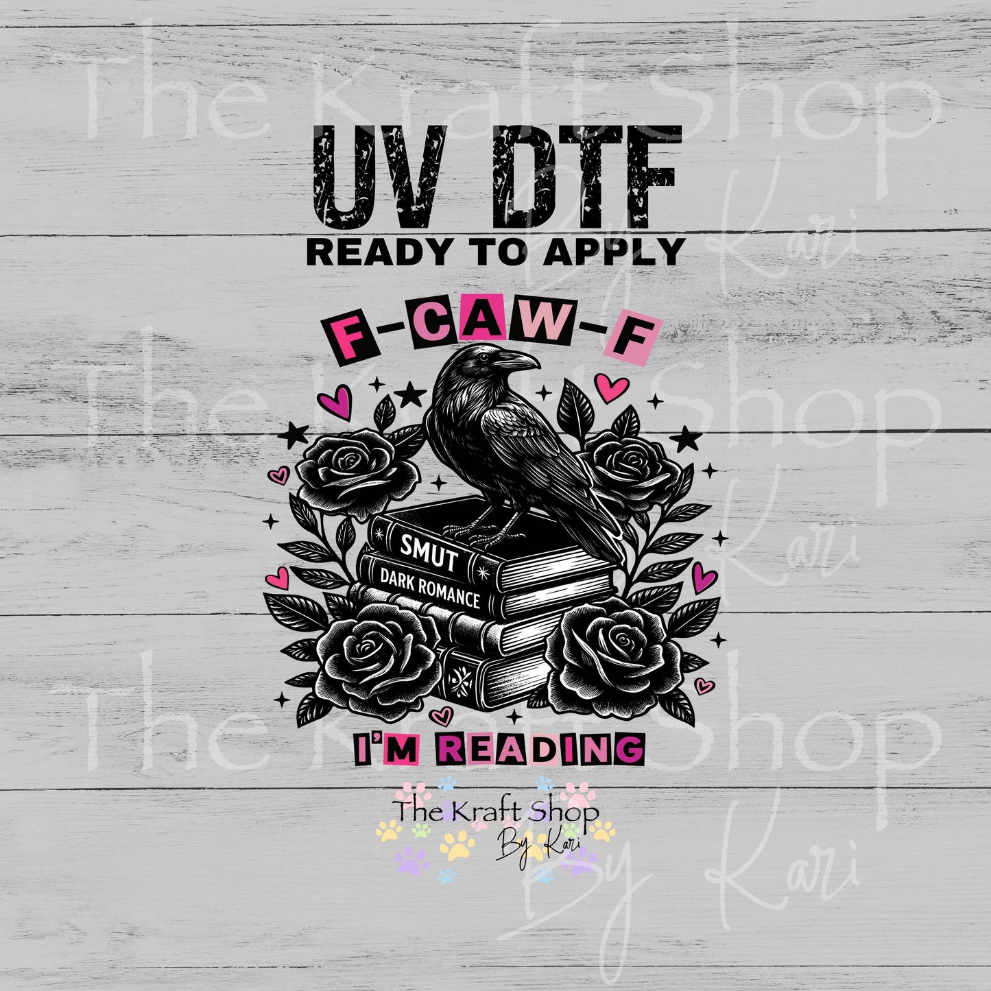 UV DTF F-caw-f I'm reading book lover decal, tumbler decal, permanent sticker. #4661