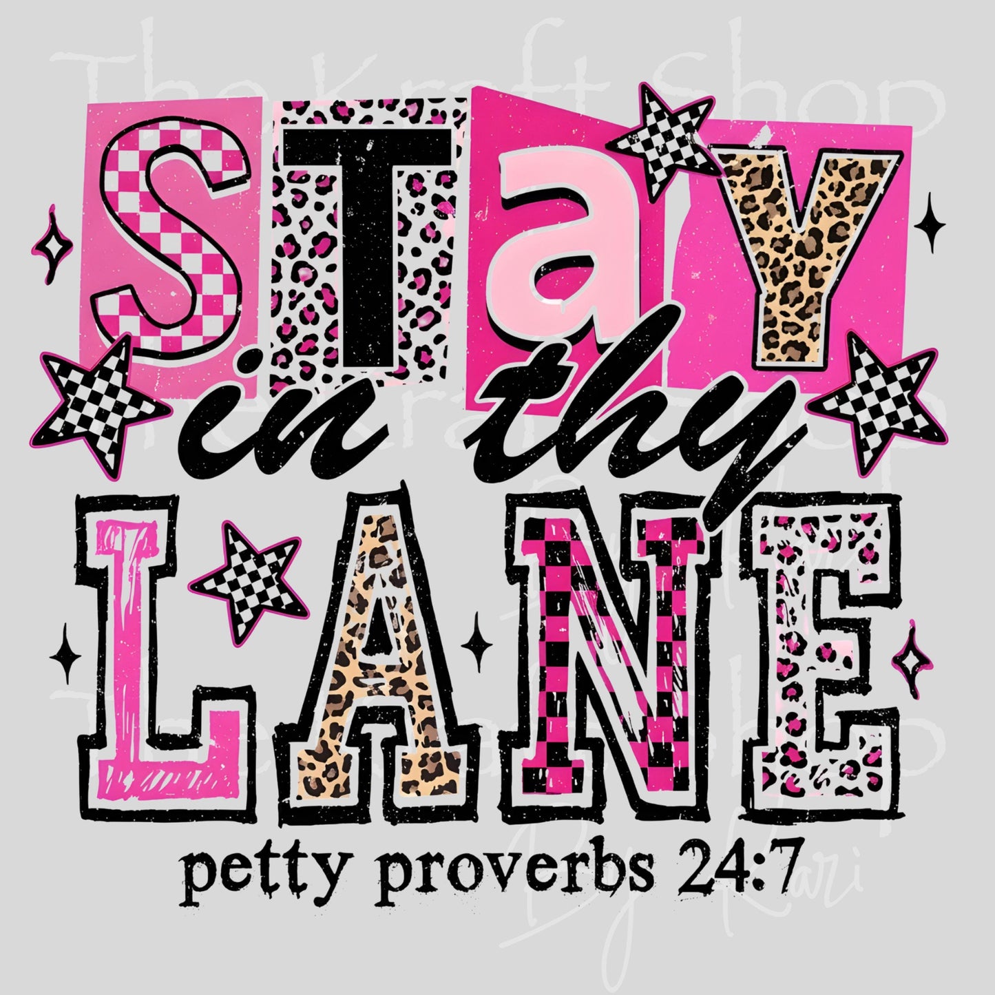 UV DTF Stay in thy lane sarcastic humor decal, tumbler decal, permanent sticker. #4662