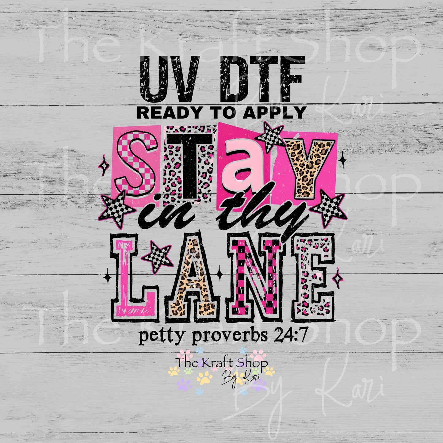 UV DTF Stay in thy lane sarcastic humor decal, tumbler decal, permanent sticker. #4662