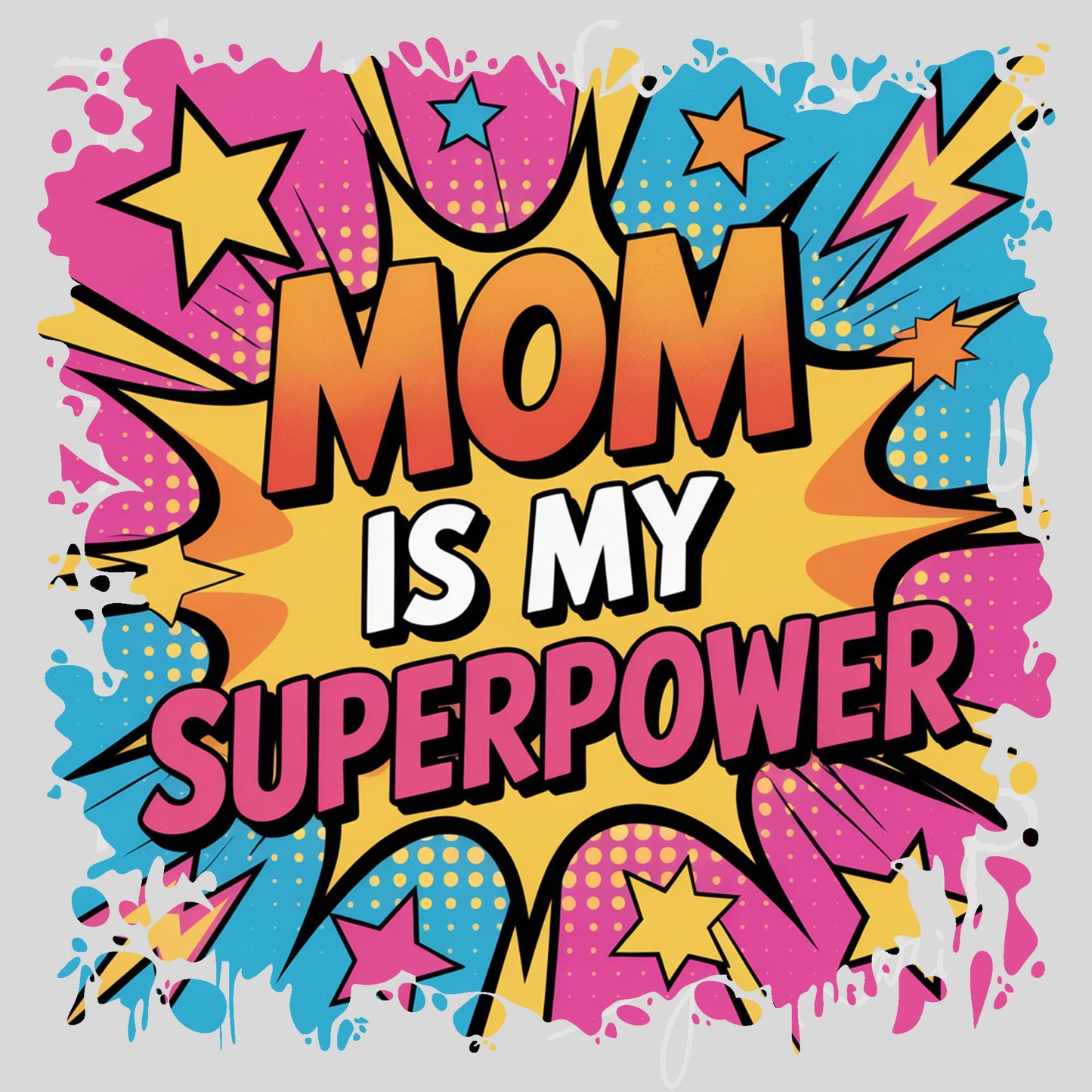 UV DTF Mom is my superpower retro decal, tumbler decal, permanent sticker. #4673