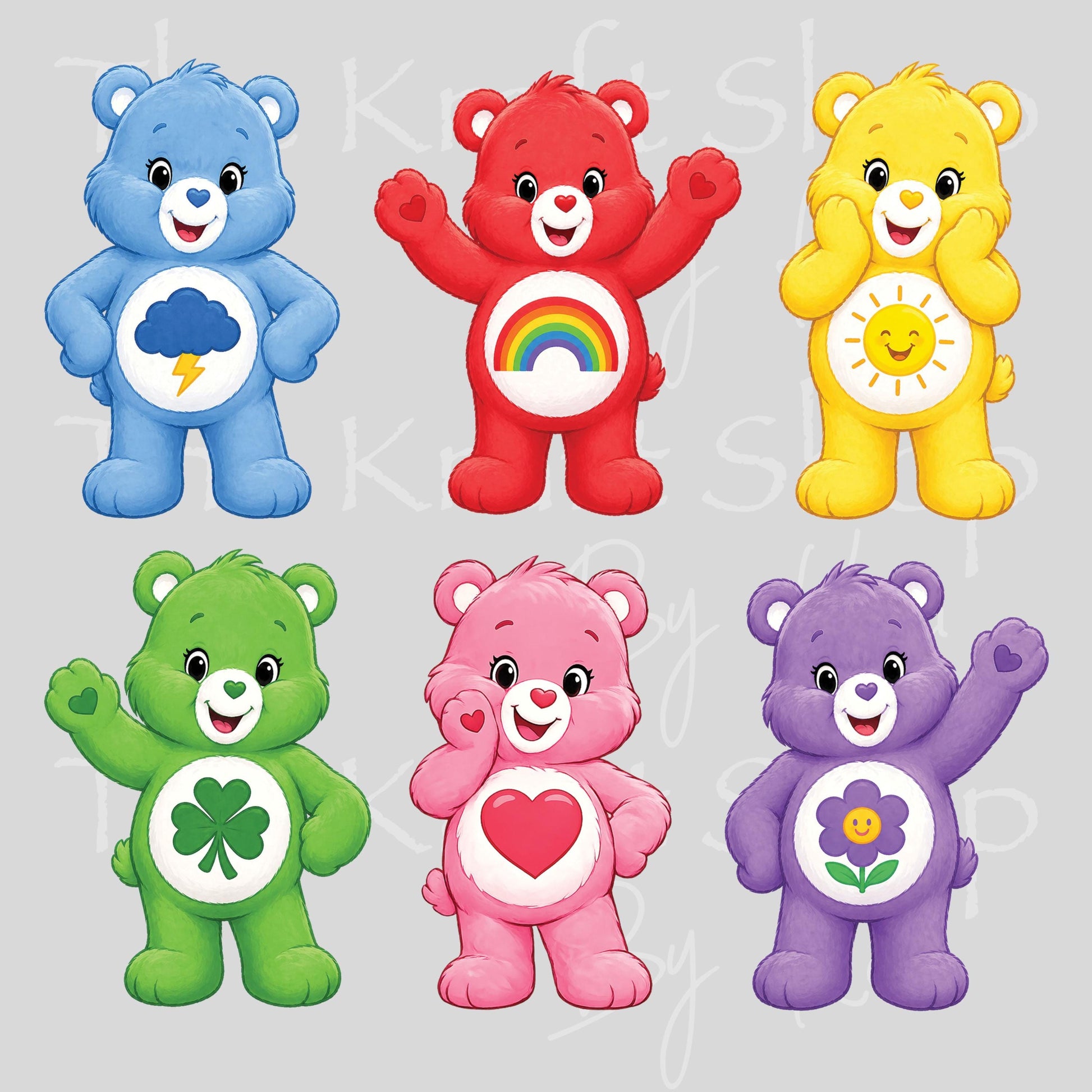 UV DTF Sticker print. Ready to apply! Cute bear bundle decals, tumbler decal, permanent sticker #1141