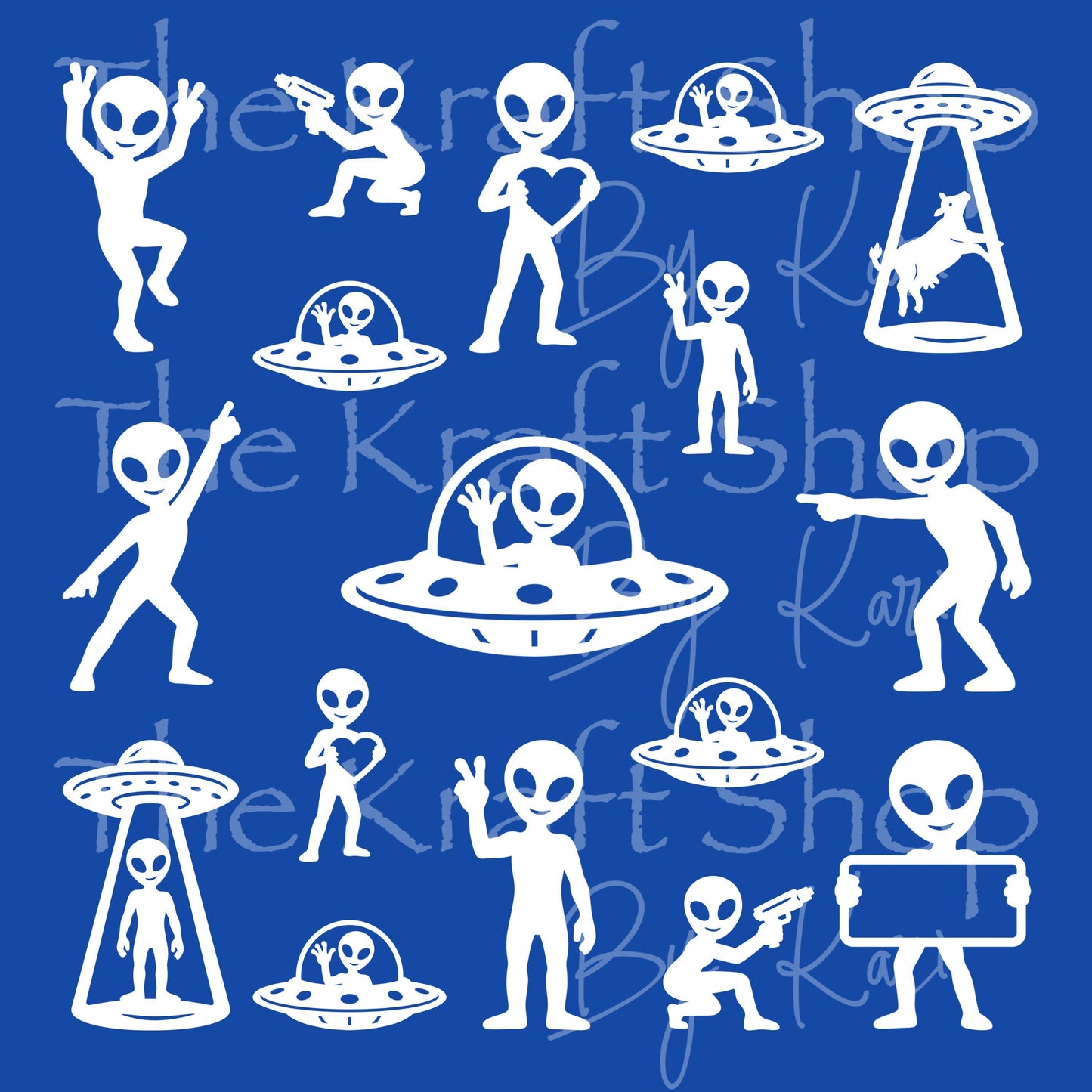 UV DTF Alien mixed media bundle of decals Element sheet 10x10 decal #10467