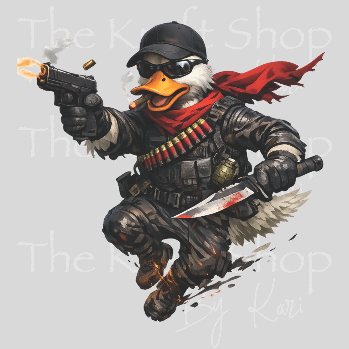 UV DTF Sticker print. Action duck hunter decal, tumbler decal, permanent sticker #9038