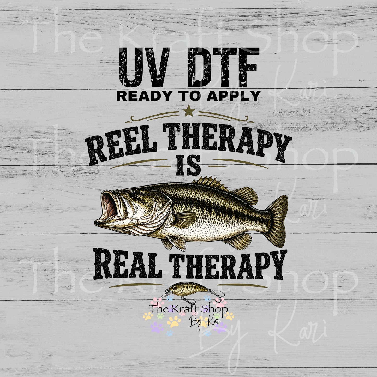 UV DTF Reel Therapy is Real Therapy sarcastic humor decal, tumbler decal, permanent sticker. #4685