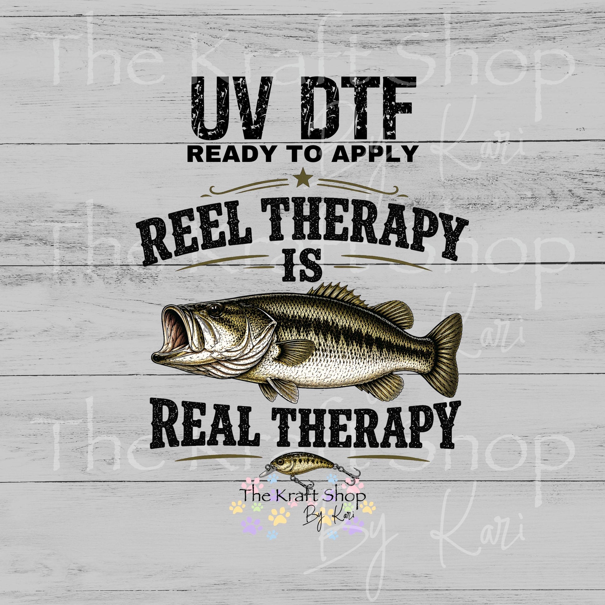 UV DTF Reel Therapy is Real Therapy sarcastic humor decal, tumbler decal, permanent sticker. #4685