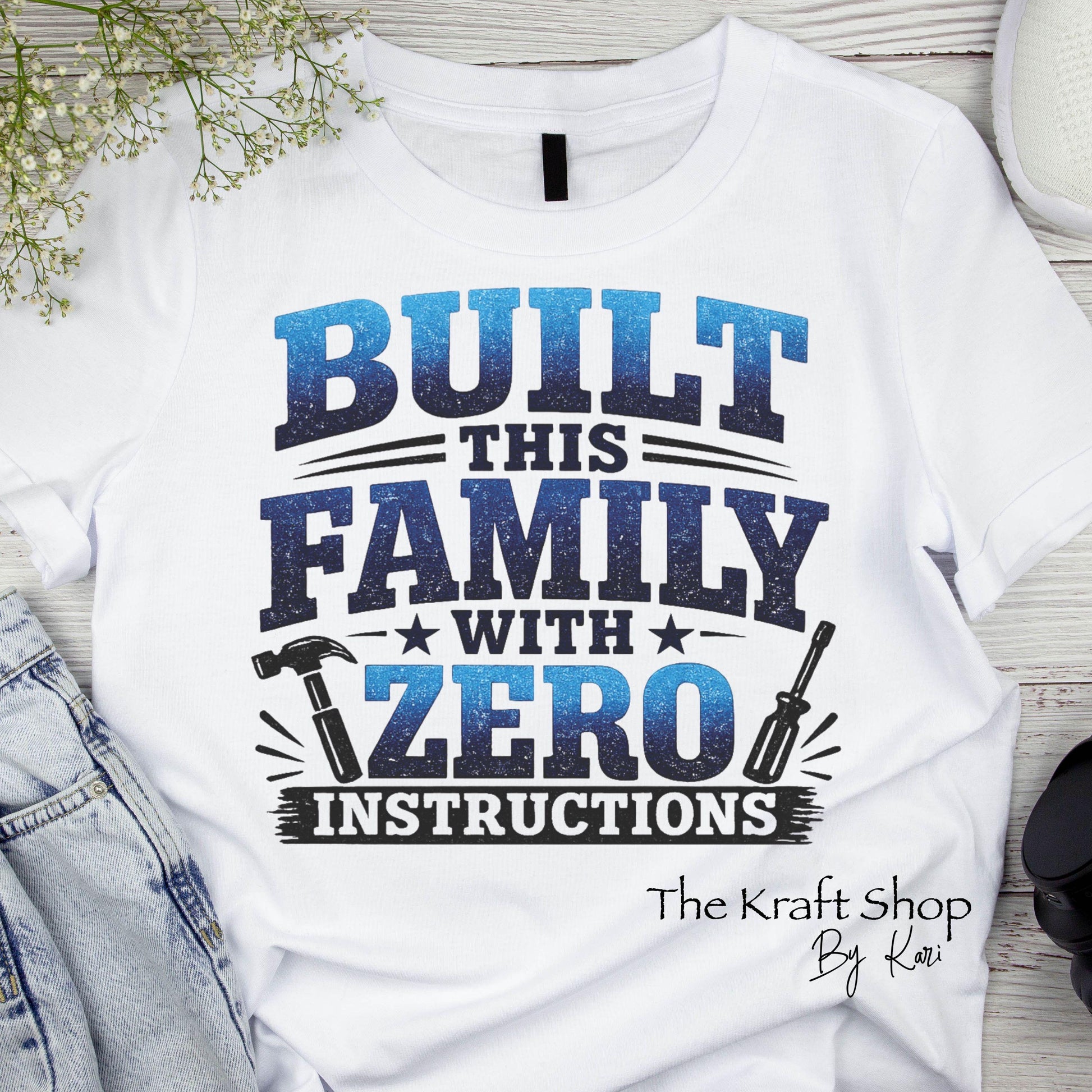 DTF ready to press transfer Built this family with no instructions shirt transfer, DTF Print #