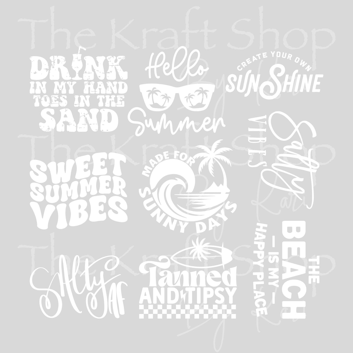 UV DTF Summer Sayings element bundle of decals sheet 10x10 decal #4712