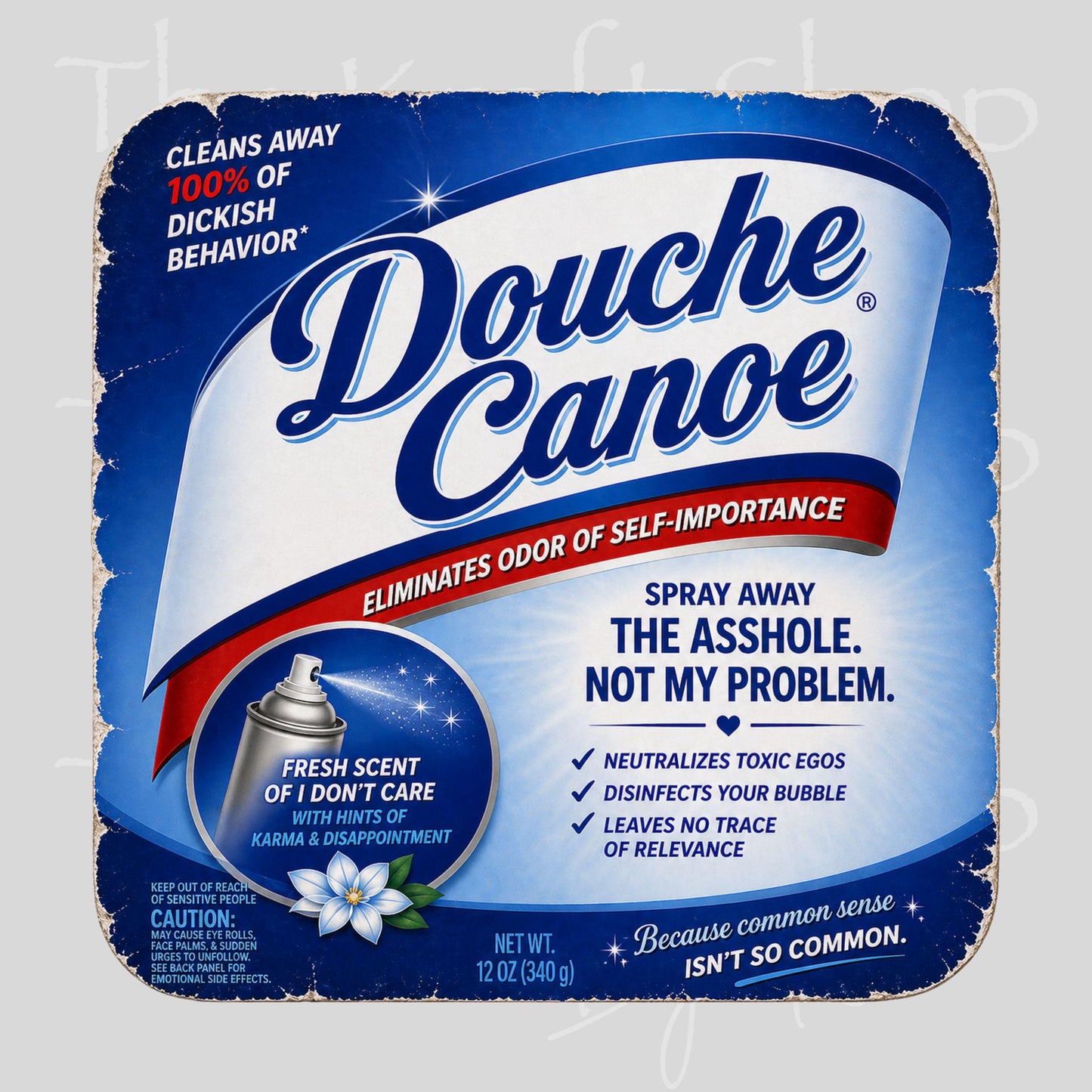 UV DTF Twatwaffle repellent, bitch repellent, douche canoe or fucknugget spray labels sarcastic humor decal #4698