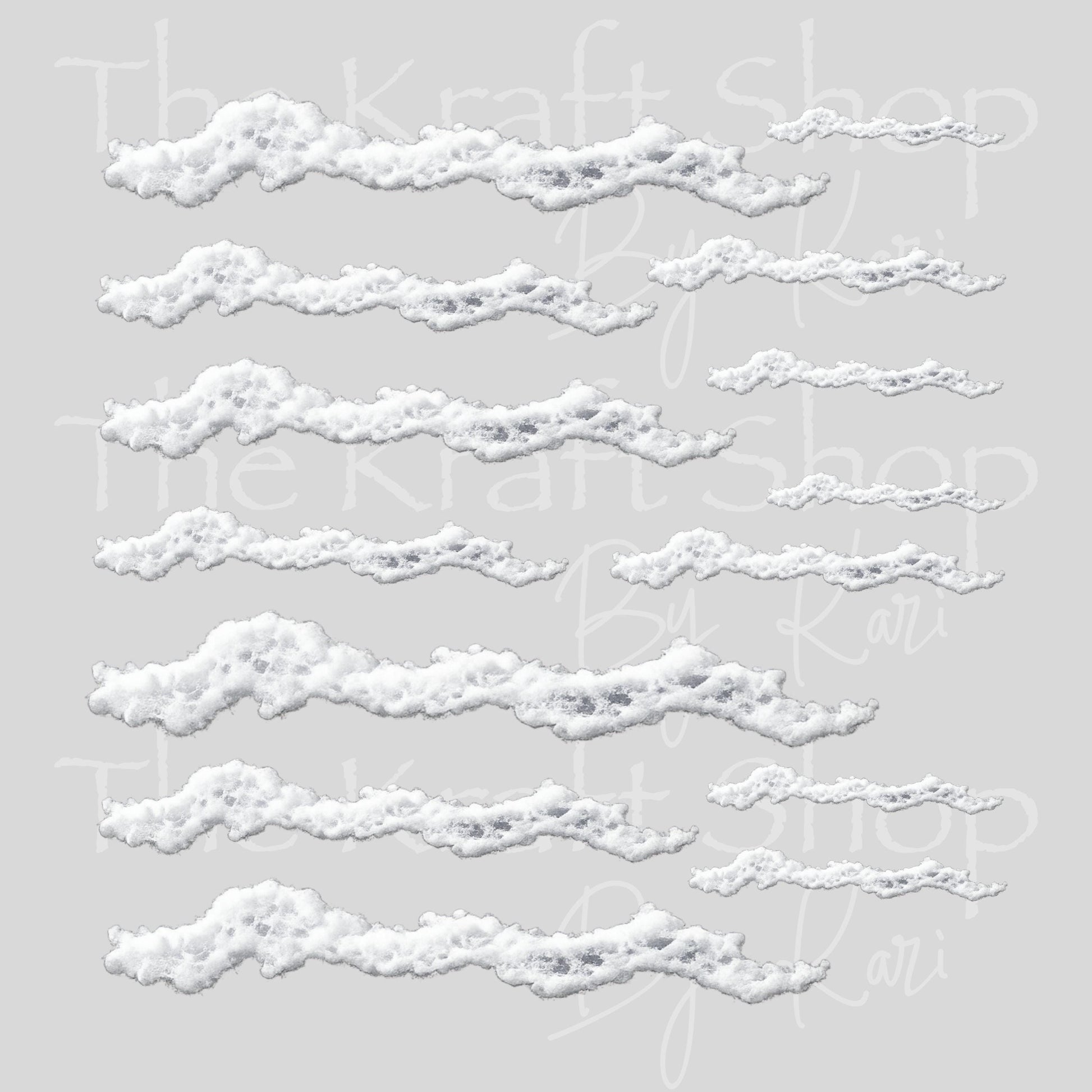 UV DTF Seafoam white caps to waves beach elements mixed media bundle of decals Element sheet 10x10 decal #10496