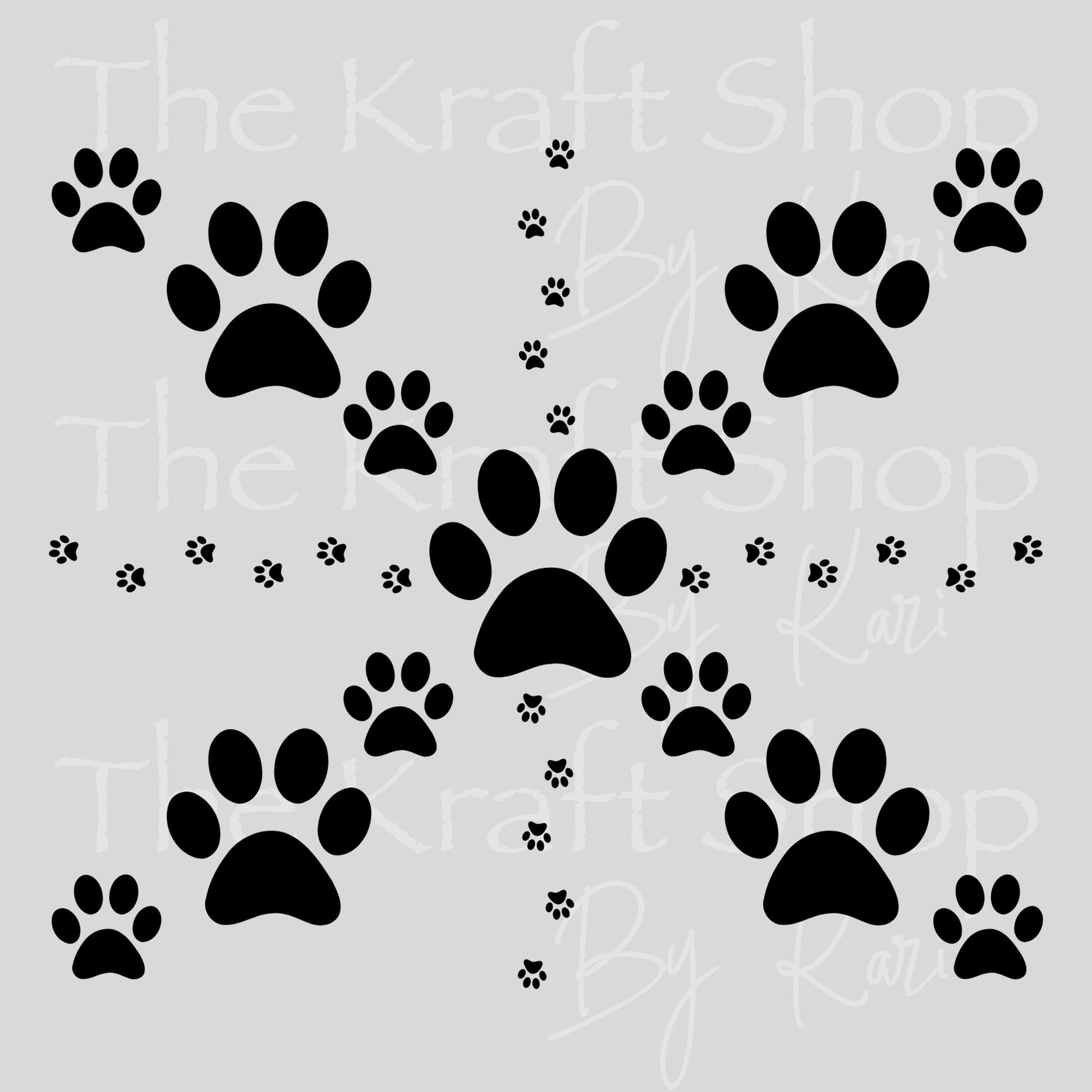 UV DTF Dog Paw Template elements mixed media bundle of decals Element sheet 9x7.7 decal #10497