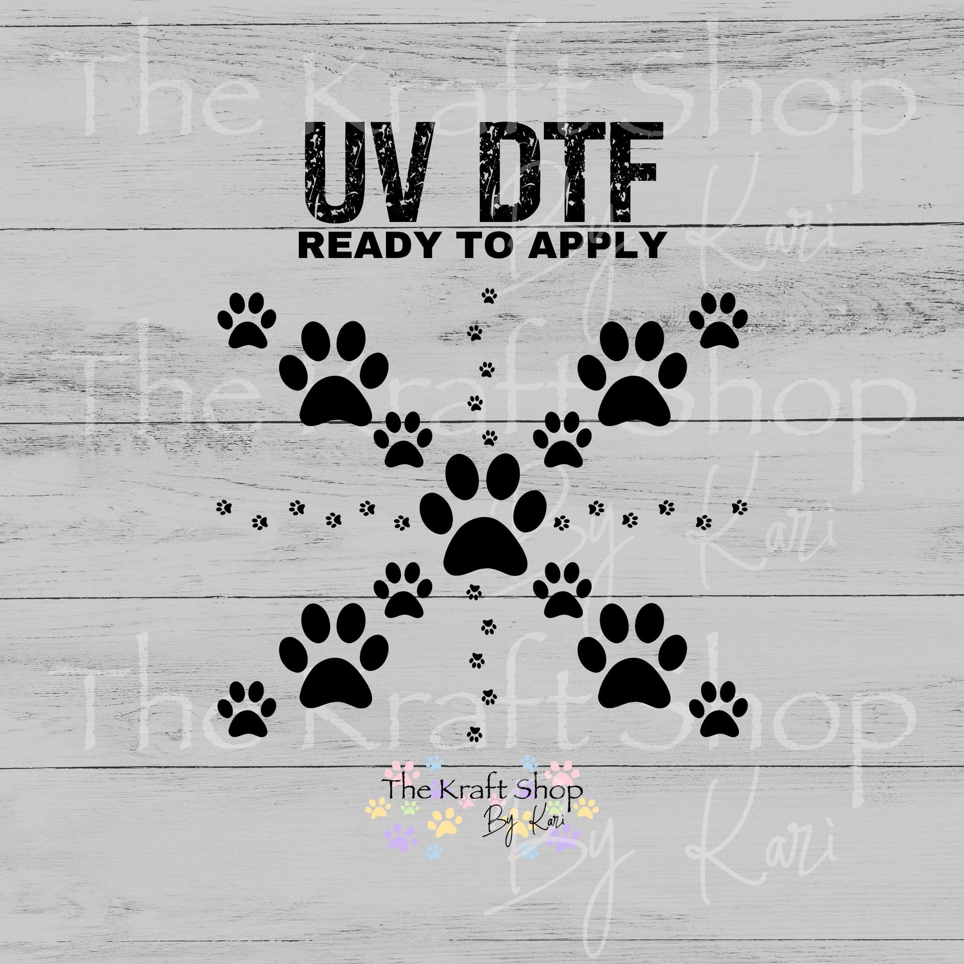 UV DTF Dog Paw Template elements mixed media bundle of decals Element sheet 9x7.7 decal #10497