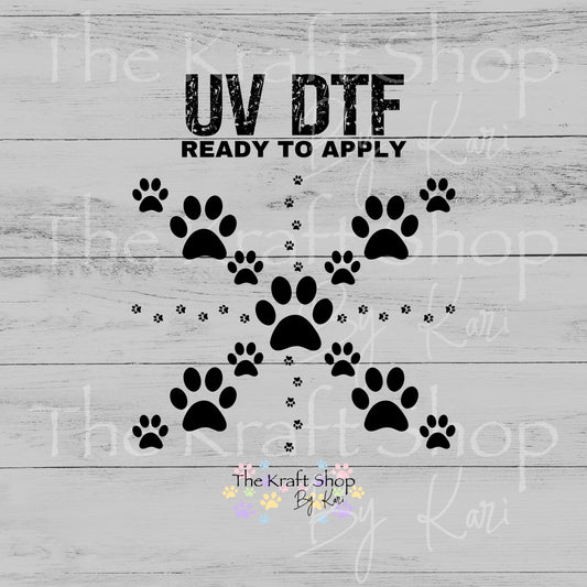 UV DTF Dog Paw Template elements mixed media bundle of decals Element sheet 9x7.7 decal #10497