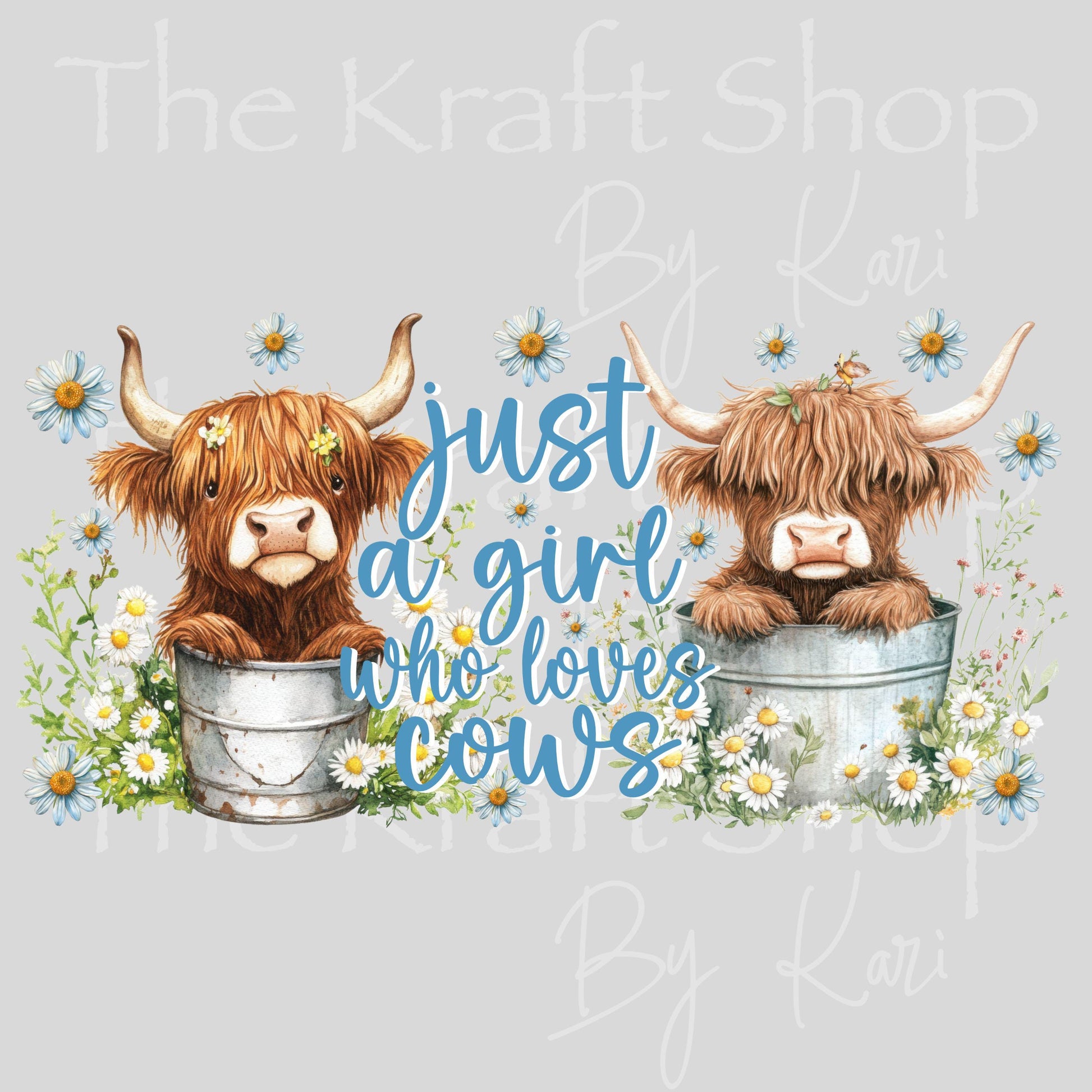 UV DTF Just a girl that loves Cows Glass can wrap decals #5525
