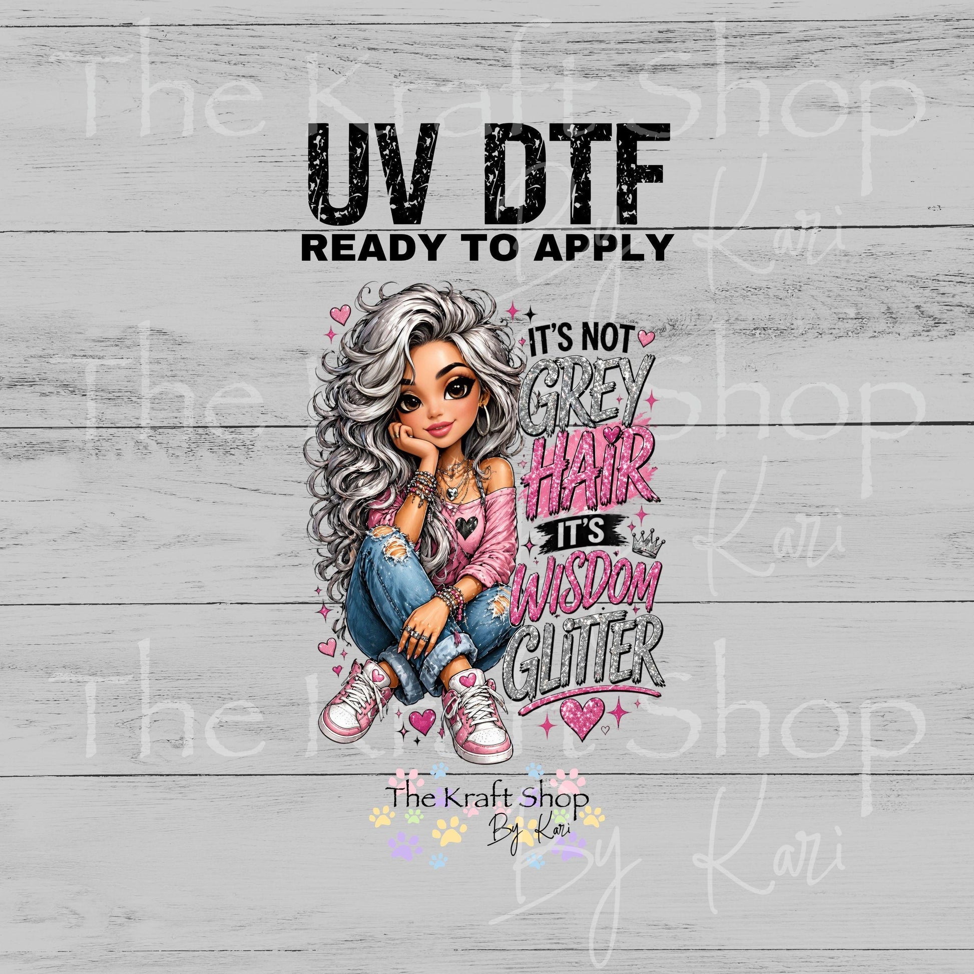 UV DTF It's not grey hair it's wisdom glitter sticker decal #4726