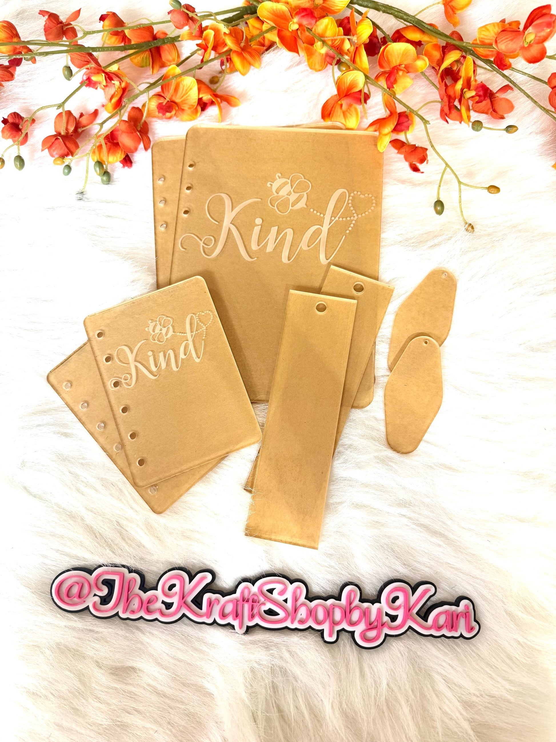 Engraved Acrylic notebook blank bundle set DIY notebook. Leopard Cheetah Highlnad Cow Be Kind