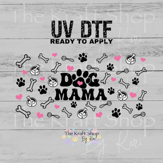 UV DTF Dog Mama Paws Bones Glass can wrap decals #5538