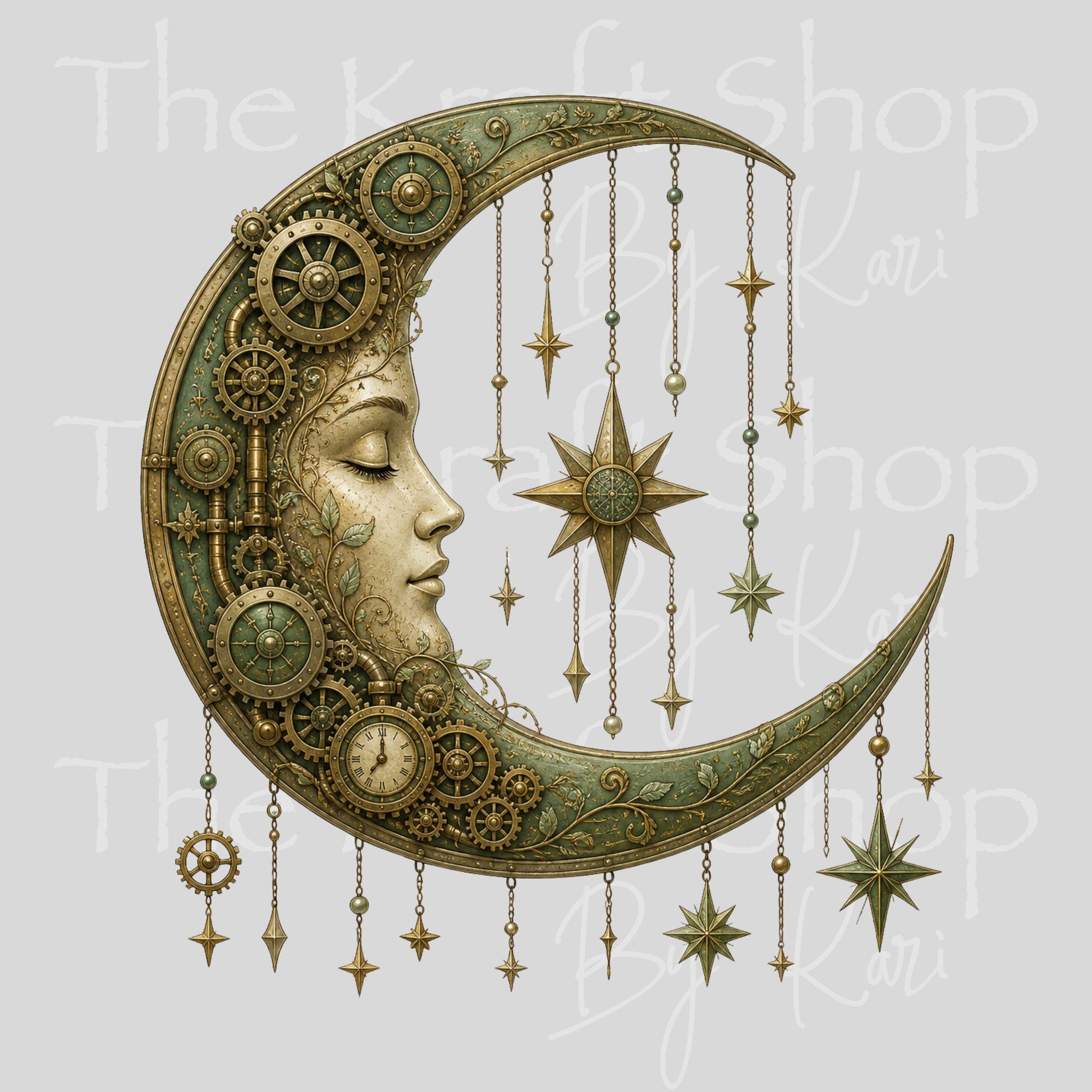 UV DTF Celestial Moon decal, tumbler decal, permanent sticker. #4710