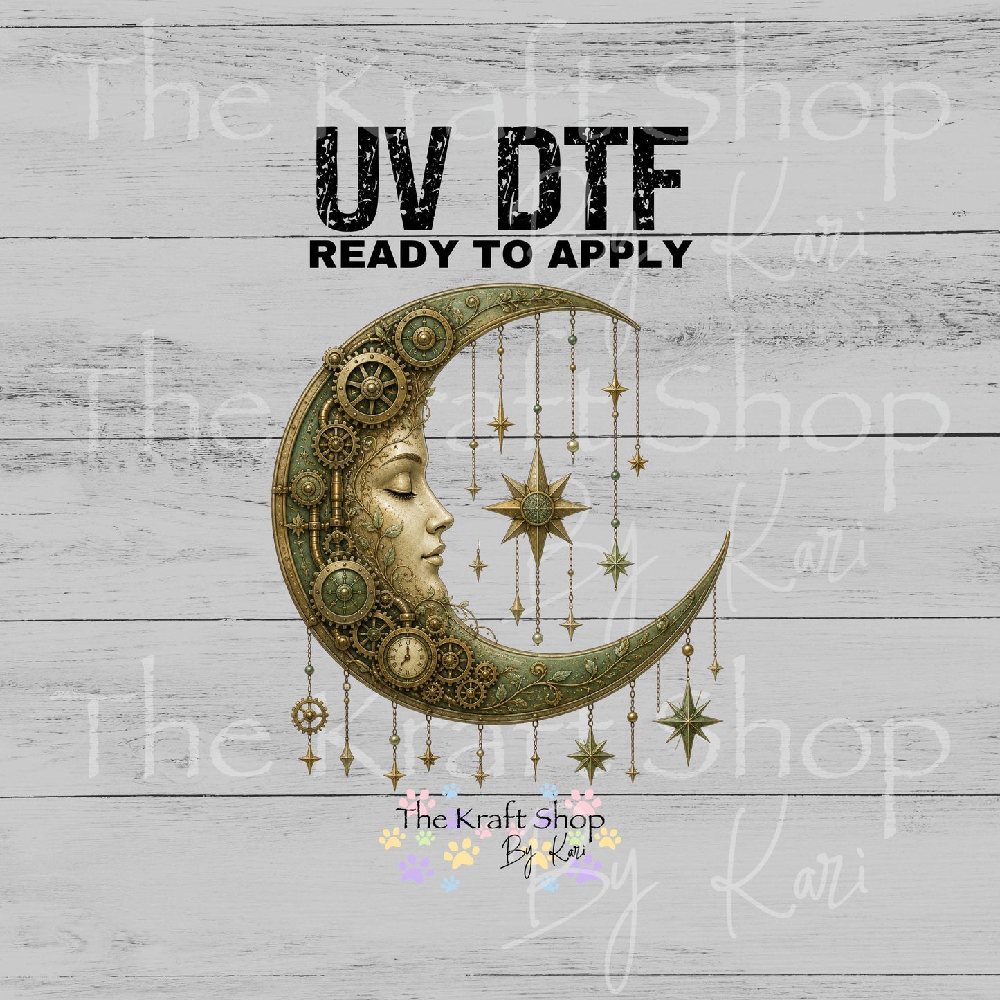 UV DTF Celestial Moon decal, tumbler decal, permanent sticker. #4710