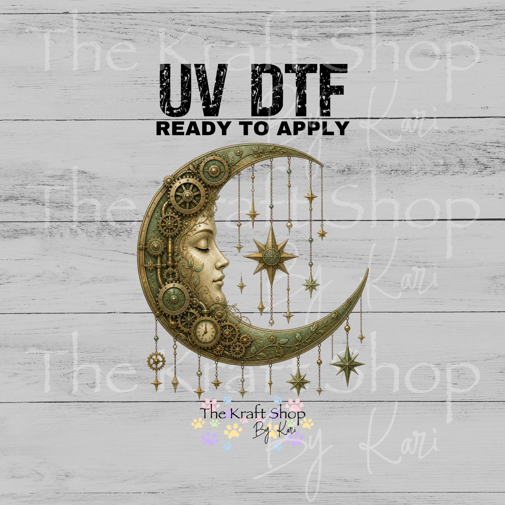 UV DTF Celestial Moon decal, tumbler decal, permanent sticker. #4710