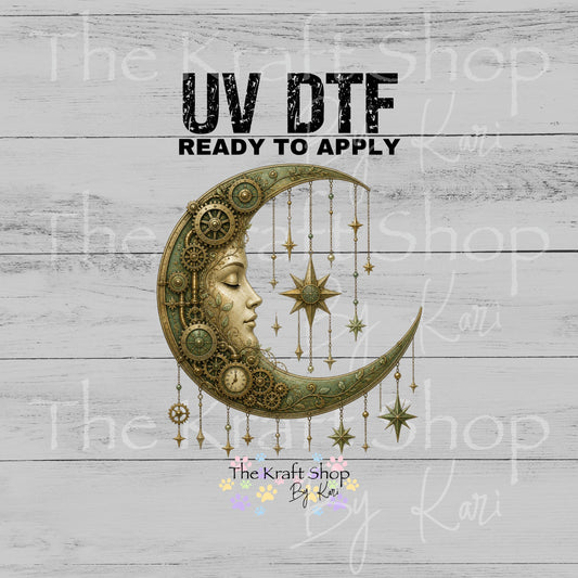 UV DTF Celestial Moon decal, tumbler decal, permanent sticker. #4710
