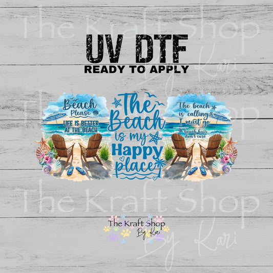 UV DTF The Beach is calling Beach Please Life is Better At The Beach wrap decals tumbler decal. Glass can wrap. Tumbler wrap #5512