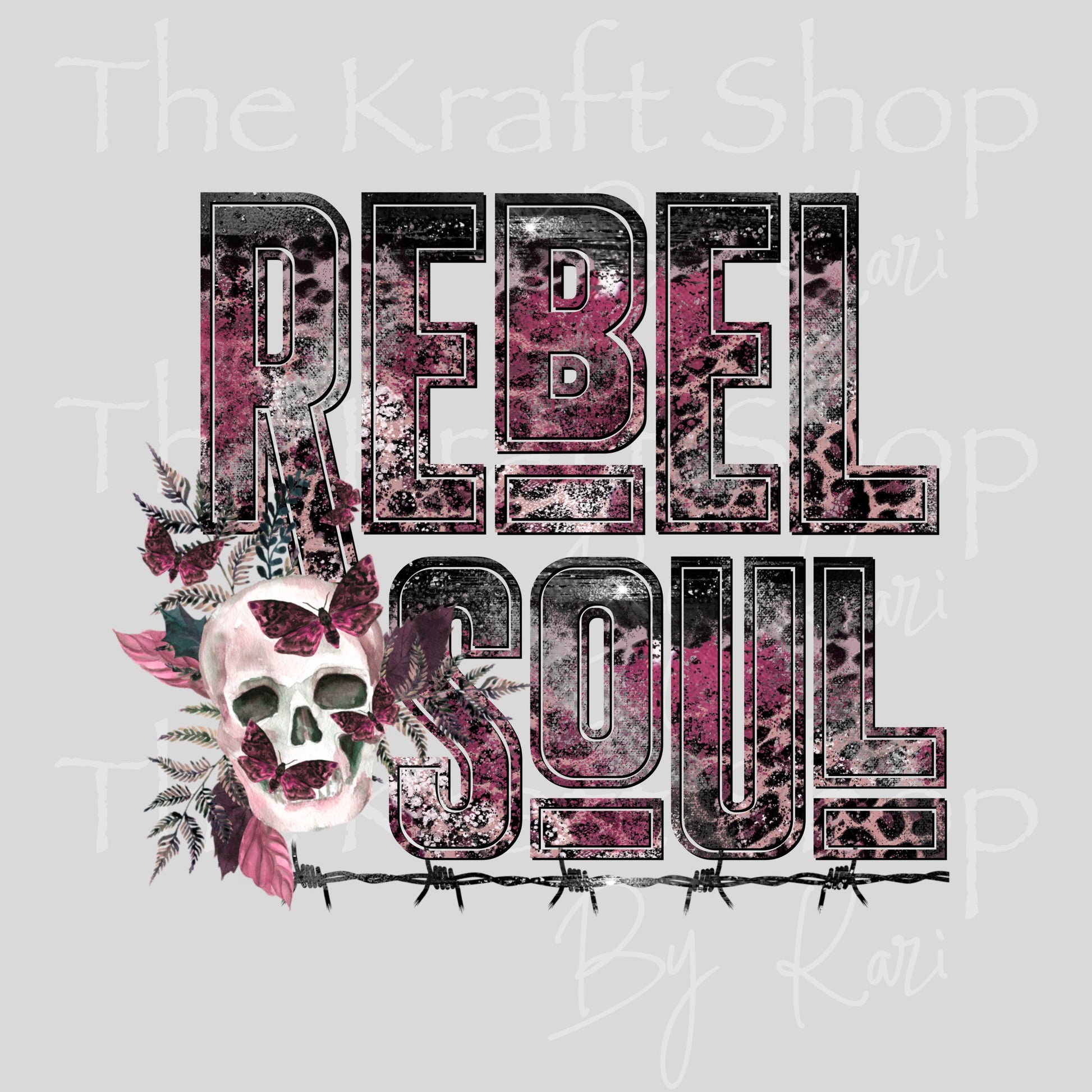 UV DTF Sticker print Rebel Soul pink black skull sarcastic humor decal #4734