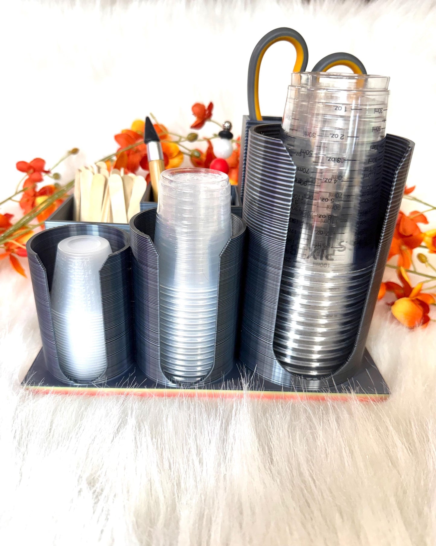 3D Epoxy UV resin caddy organizer for cups and tools