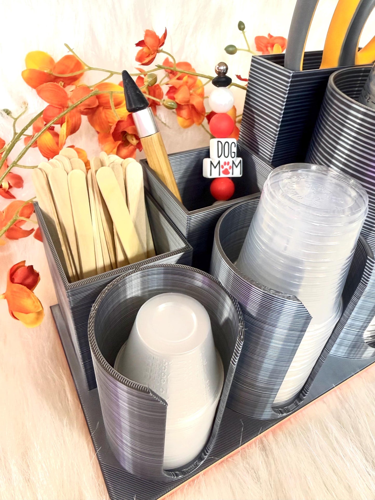 3D Epoxy UV resin caddy organizer for cups and tools