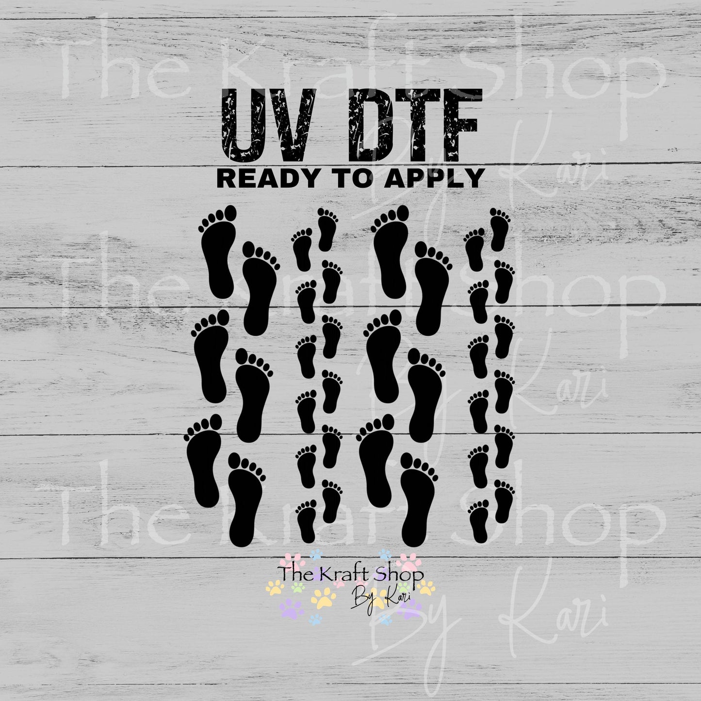 UV DTF Footprints adult and child sticker decal #10489