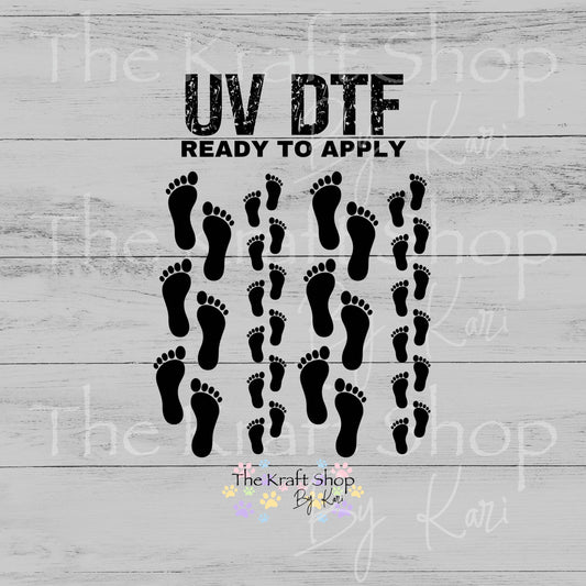 UV DTF Footprints adult and child sticker decal #10489