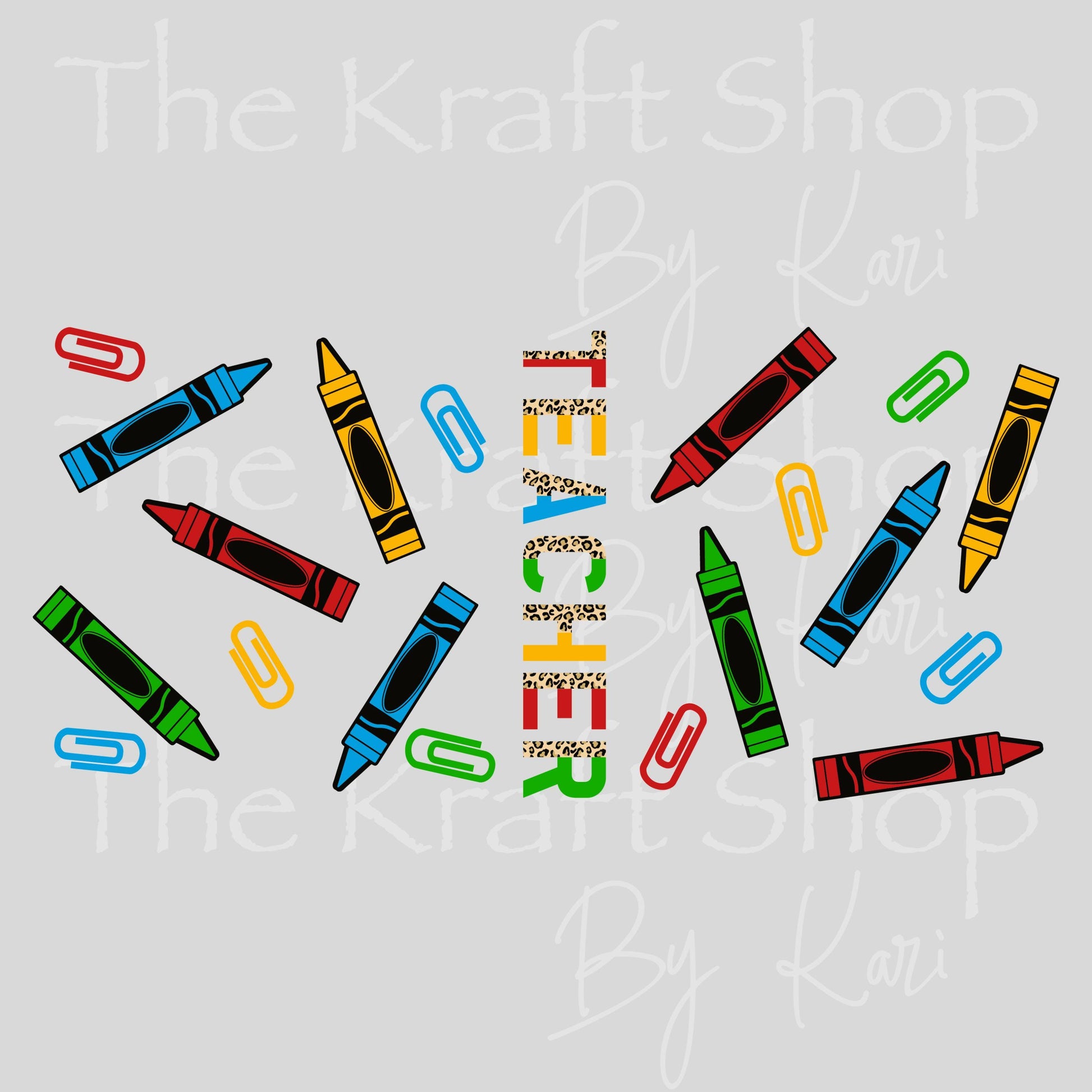 UV DTF Teacher crayons Glass can wrap decals #5526