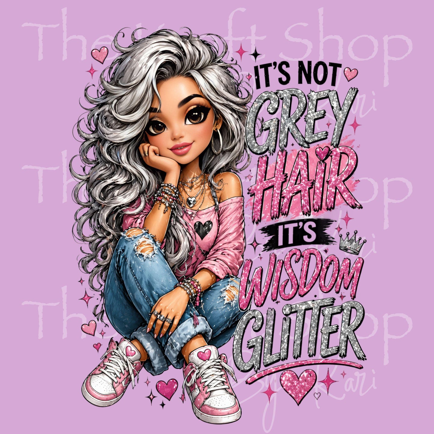 UV DTF It's not grey hair it's wisdom glitter sticker decal #4726