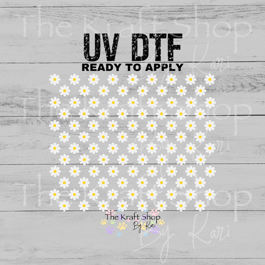 UV DTF Sticker print Daisies Element mixed media sheet 8x6.5 decal #10502