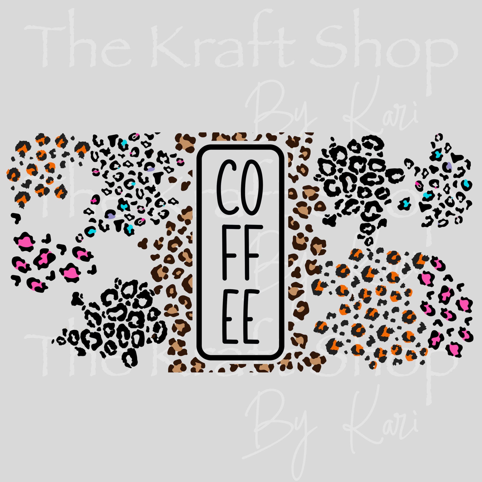UV DTF Coffee Colored Cheetah Leopard Glass can wrap decals #5539