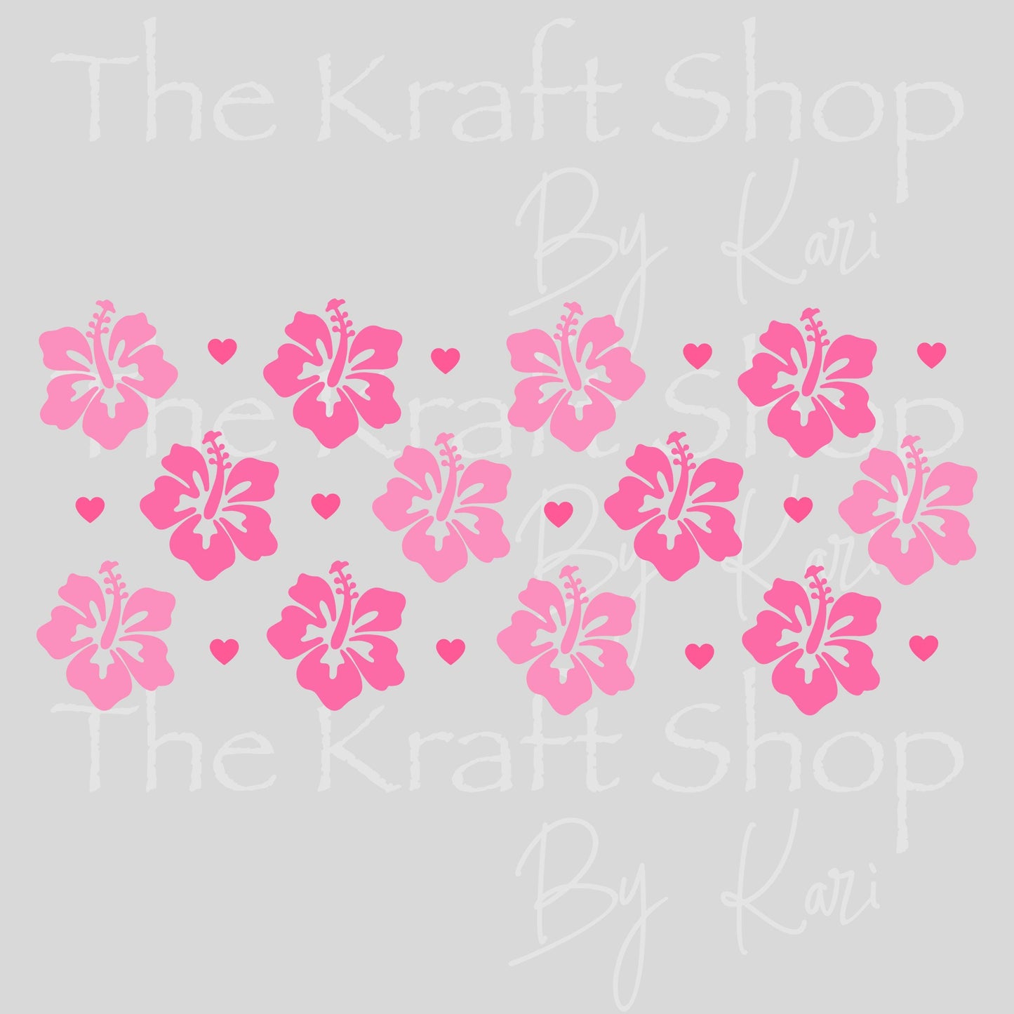 UV DTF Pink Hibiscus Flower Glass can wrap decals #5542