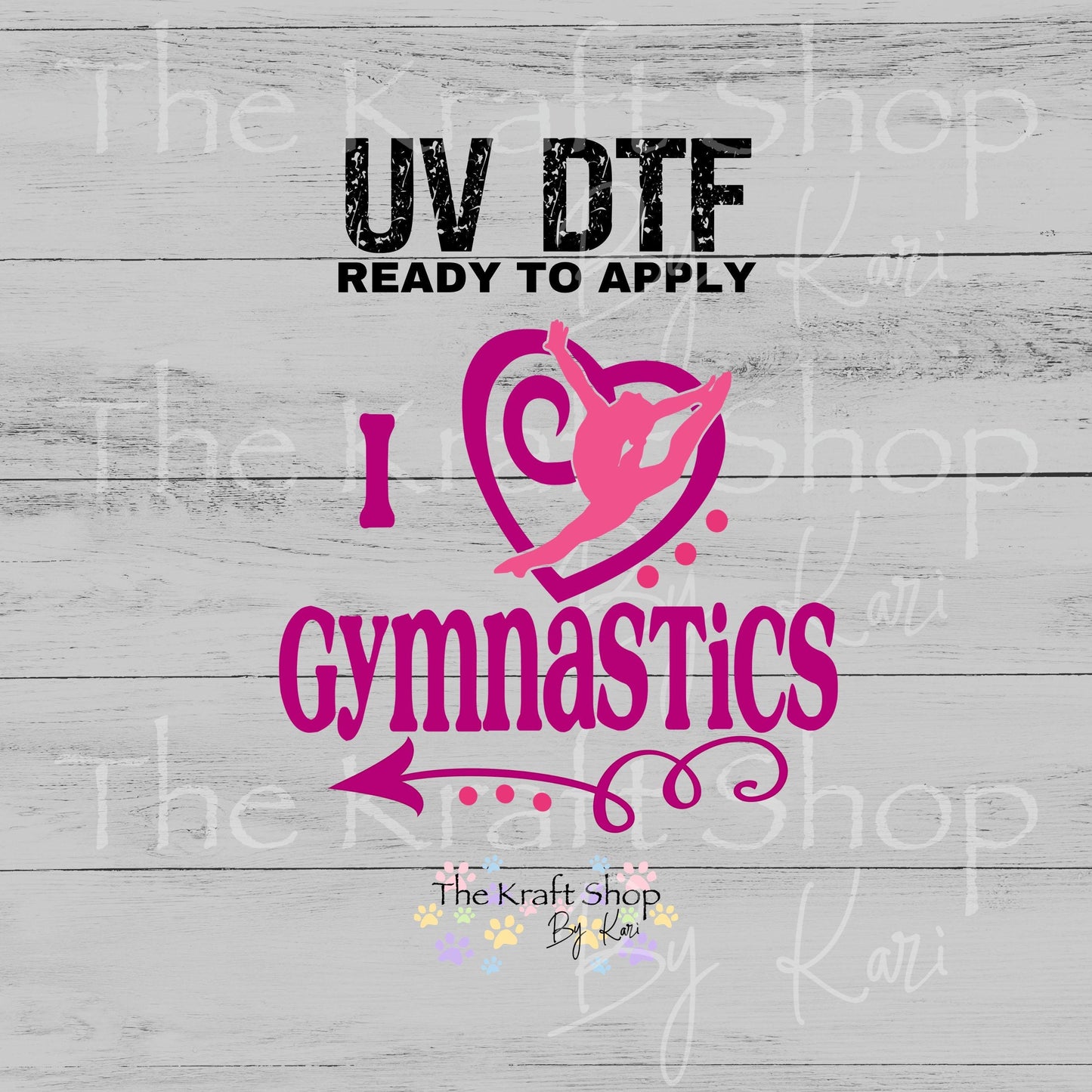 UV DTF I love gymnastics decal #4744
