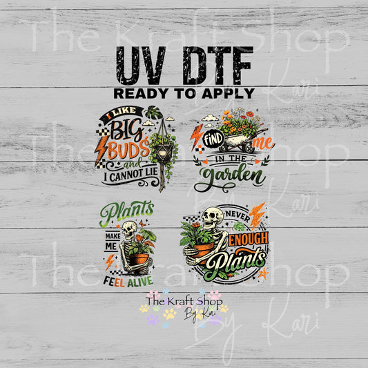 UV DTF Never enough plants skeleton sarcastic decals 4pk, permanent sticker.#4748