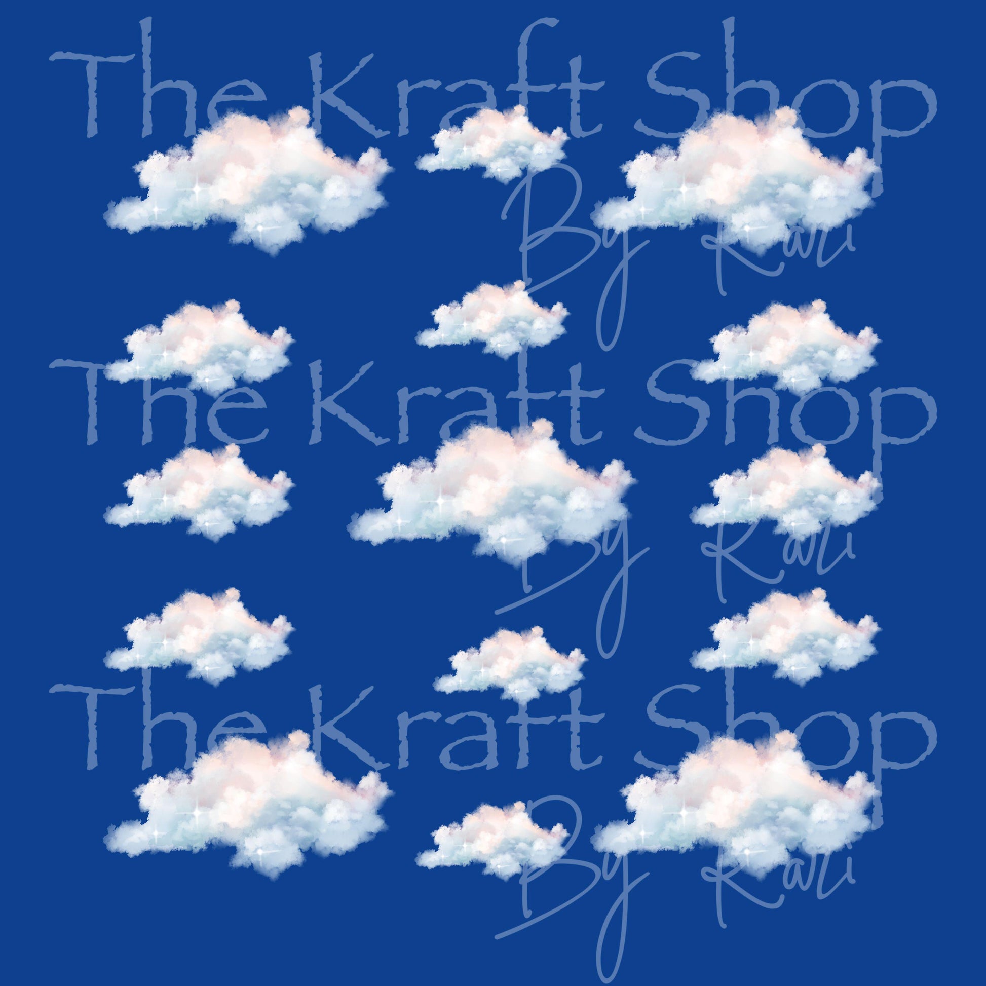 UV DTF Sticker print Puffy clouds Element sheet 8x8 decal, tumbler decal, permanent sticker. #10516