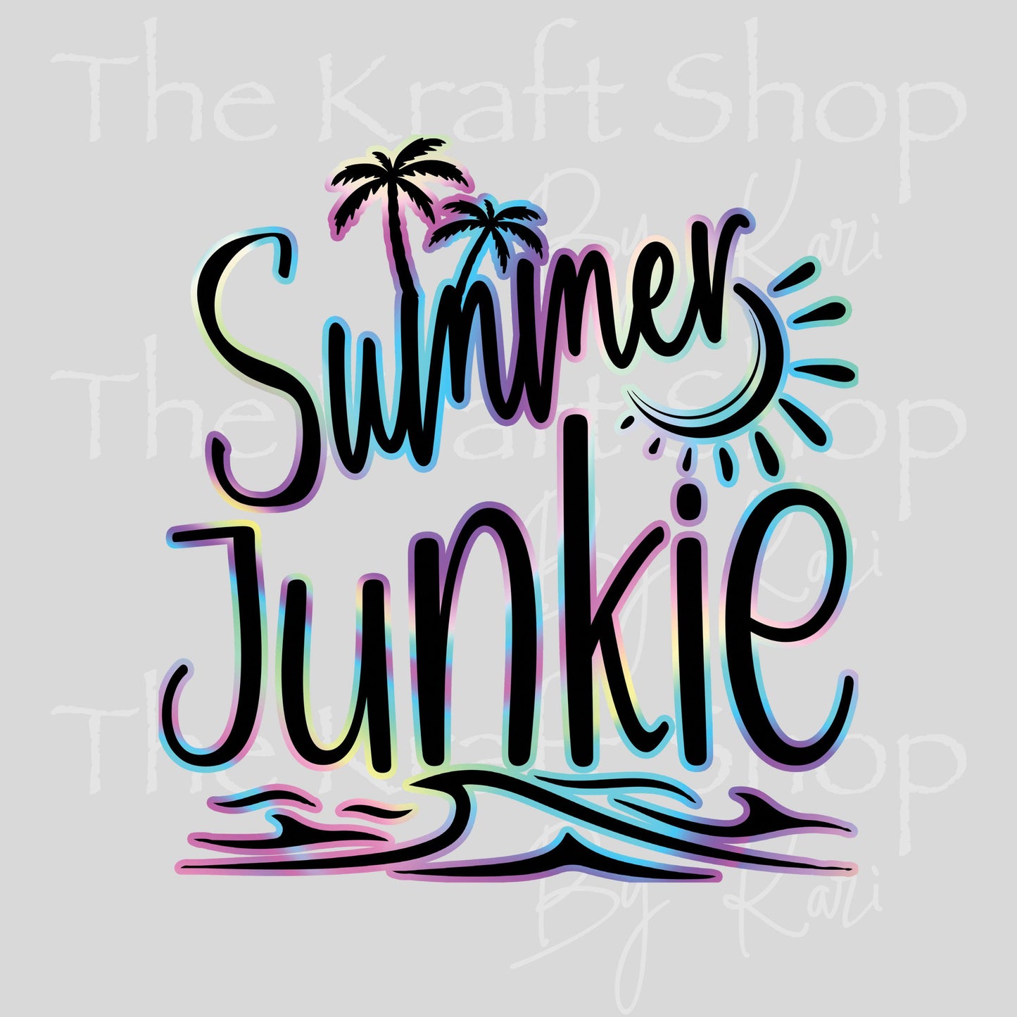 UV DTF Summer Junkie neon letters decal #4752