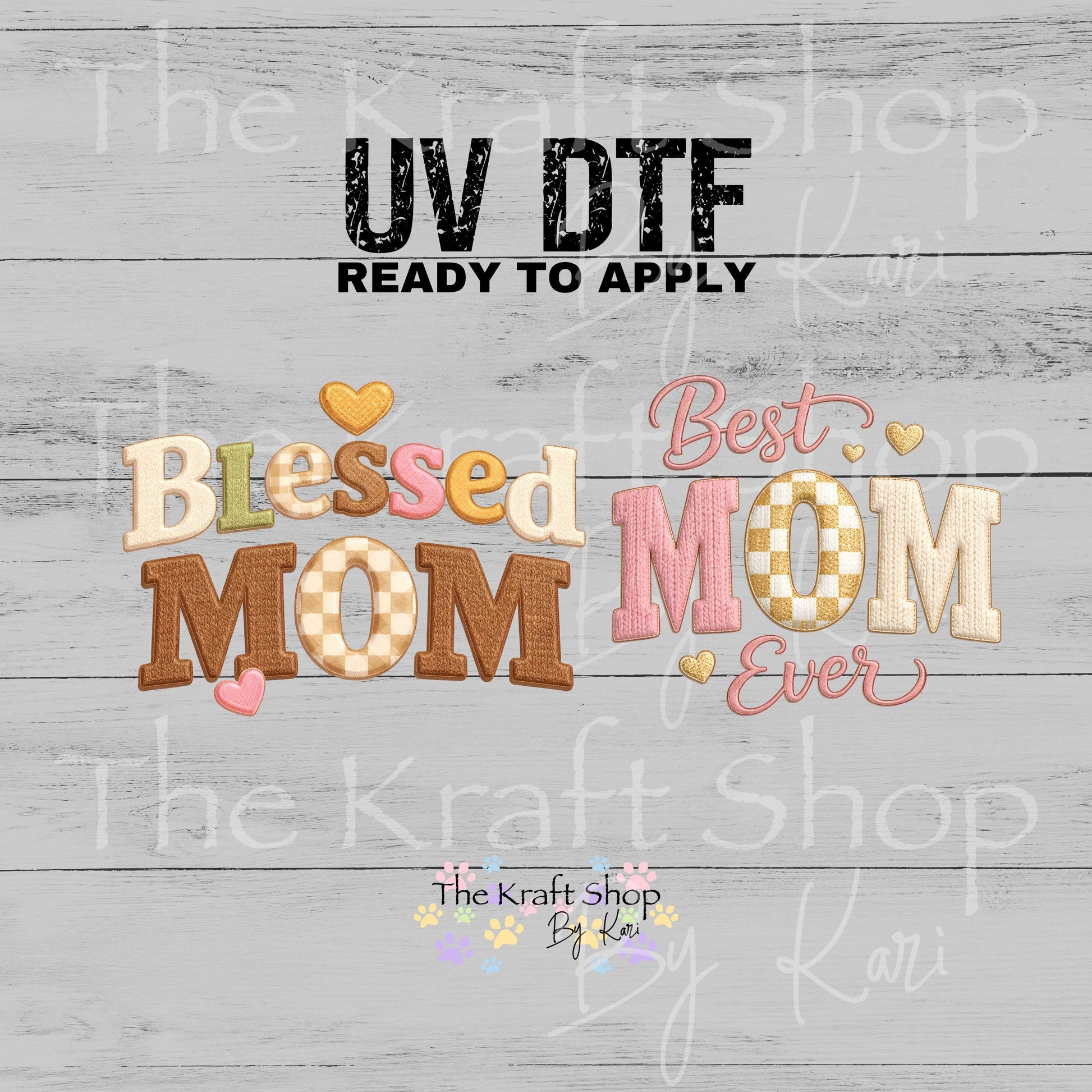 UV DTF Crochet Blessed Mom or Best Mom decal #4753