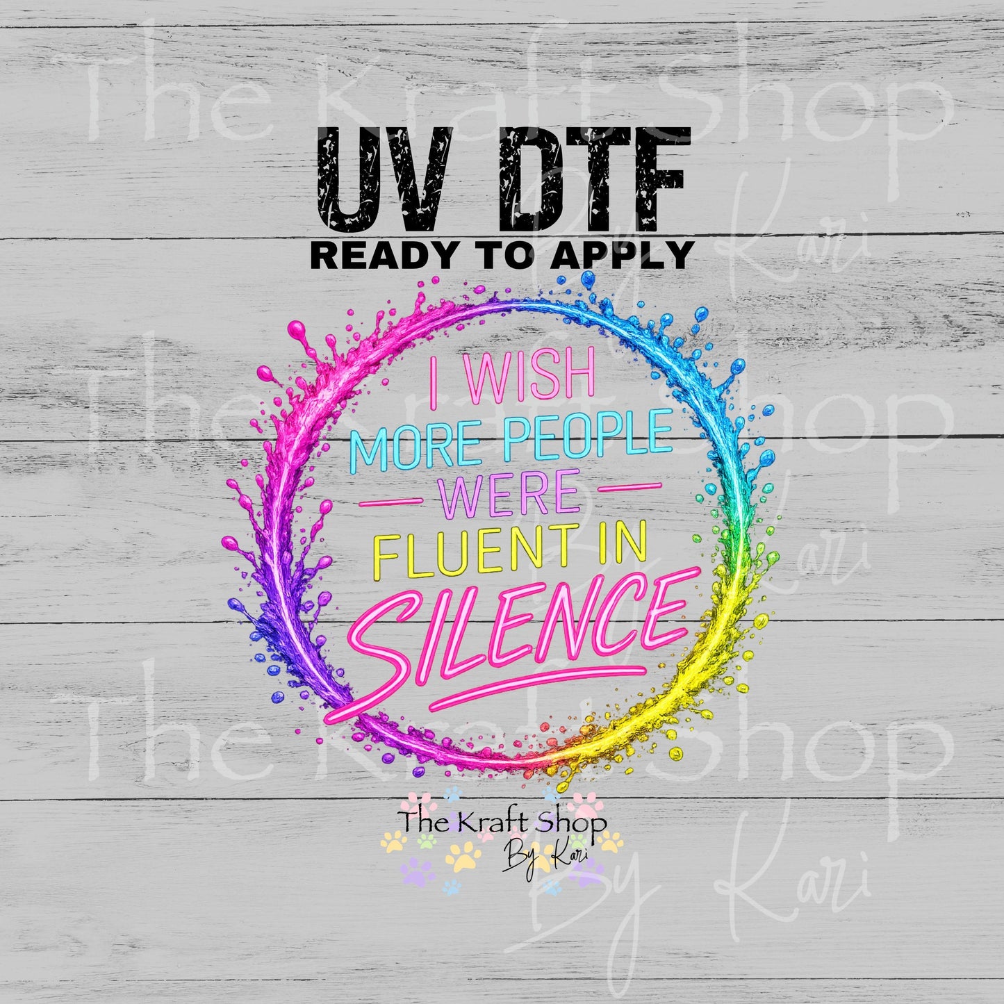 UV DTF Sticker print I wish more people were fluent in silence sarcastic humor decal, tumbler decal, permanent sticker. #4732