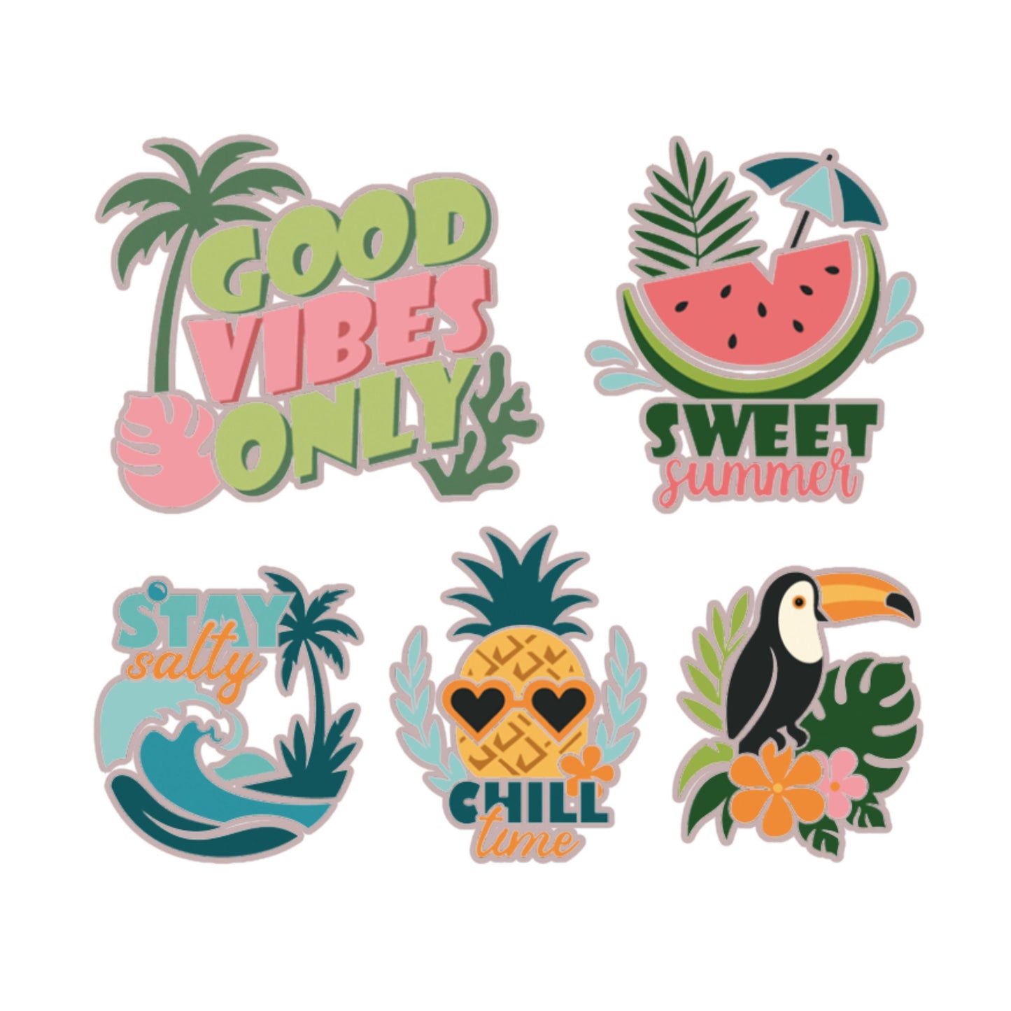 UV DTF Good Vibes Only bundle of decals Element sheet 10x10 decal #4737