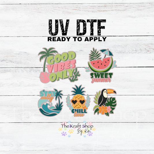 UV DTF Good Vibes Only bundle of decals Element sheet 10x10 decal #4737
