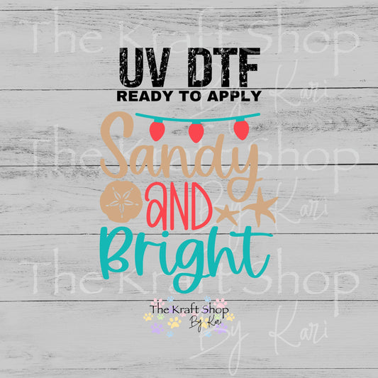 UV DTF Sandy and Bright with sand dollar and star decal #4737