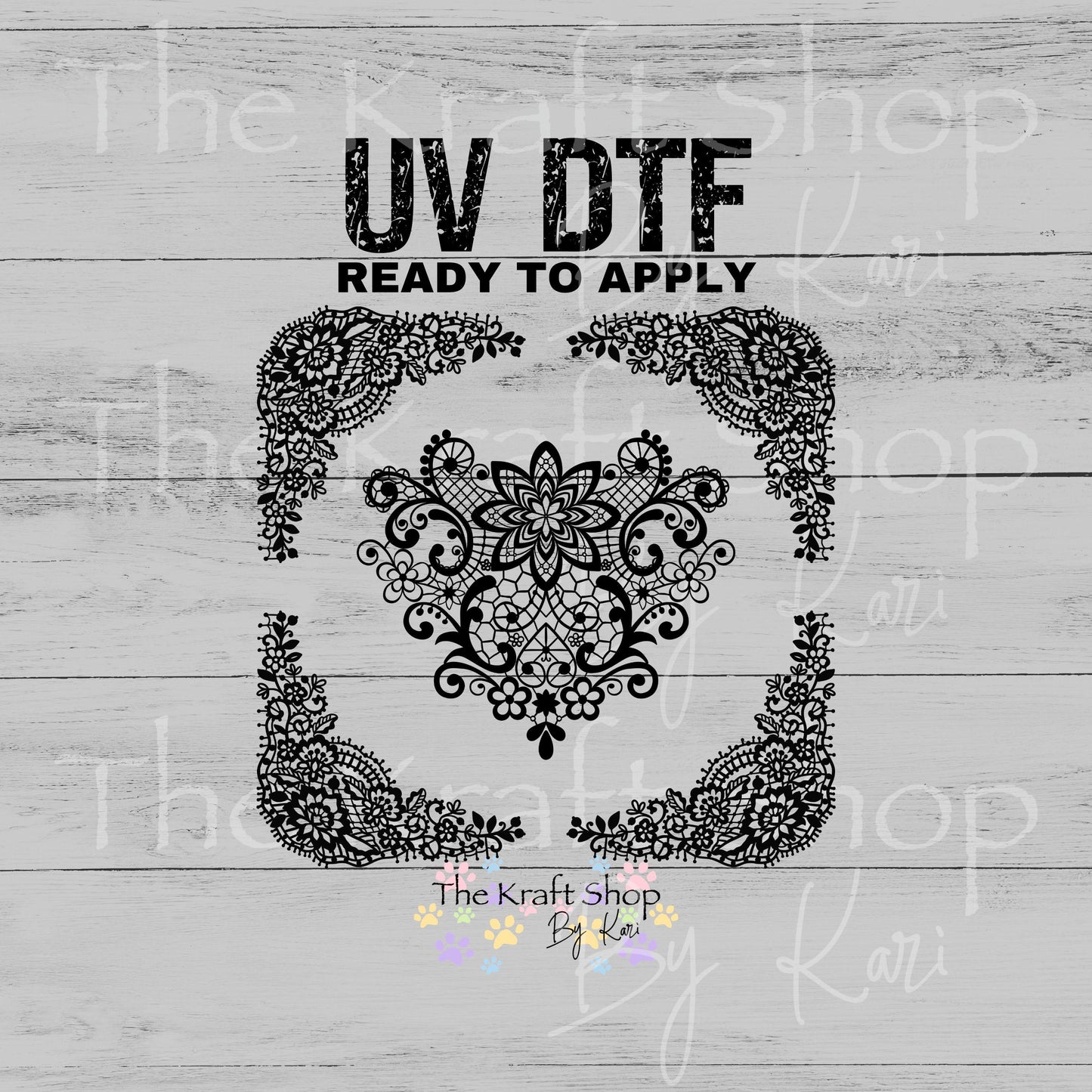 UV DTF Lace Border Element sheet 8x8 decal, tumbler decal, permanent sticker. #10510