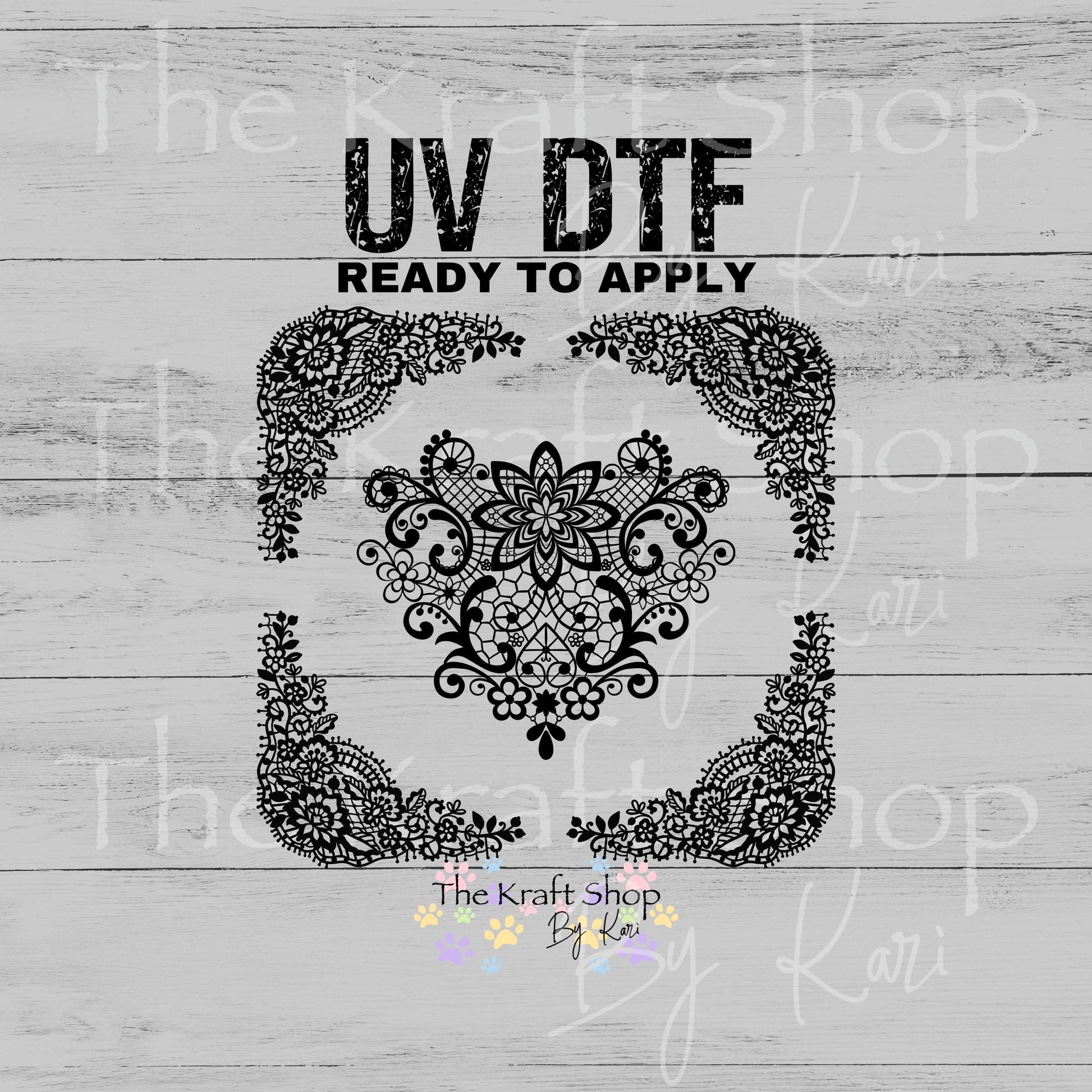 UV DTF Lace Border Element sheet 8x8 decal, tumbler decal, permanent sticker. #10510