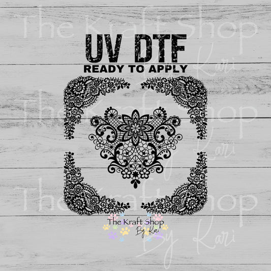 UV DTF Lace Border Element sheet 8x8 decal, tumbler decal, permanent sticker. #10510